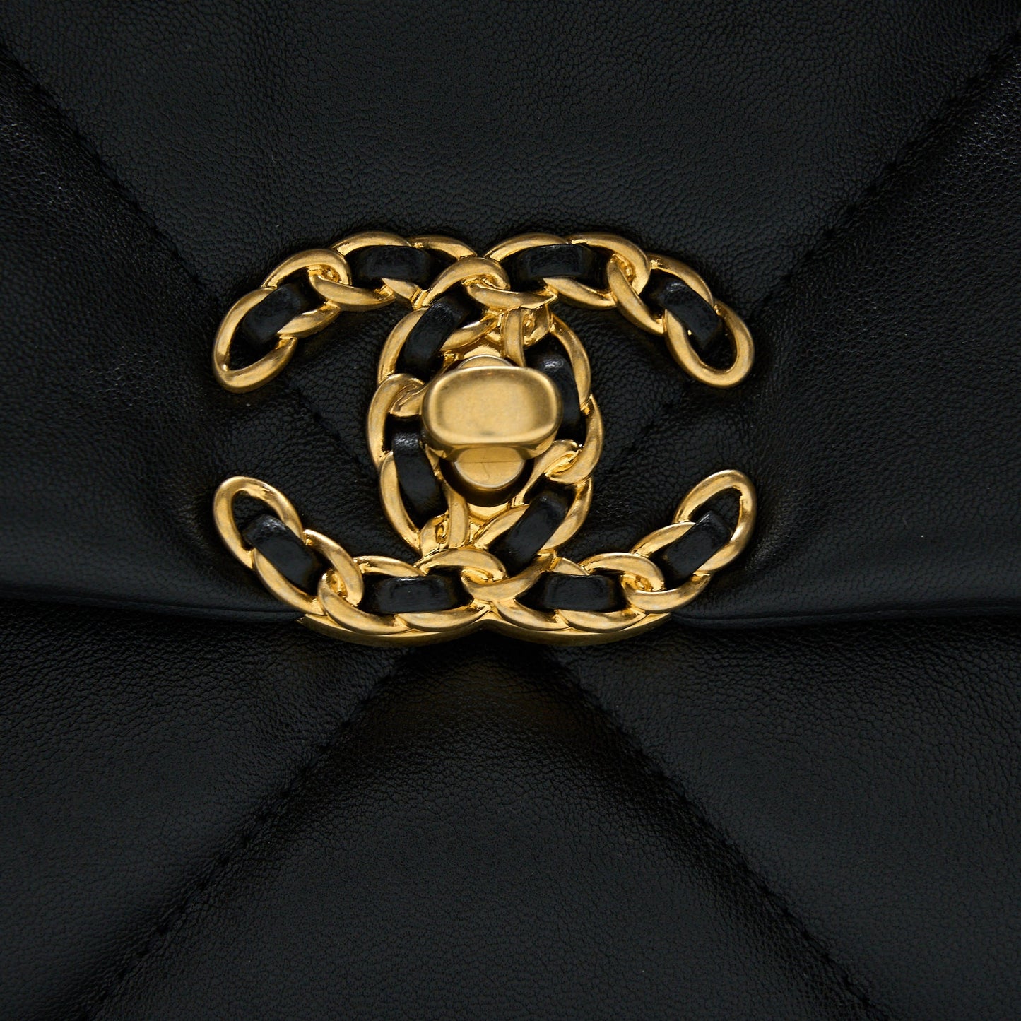 Chanel Small 19 Bag Lambskin Black With Multicolour Hardware