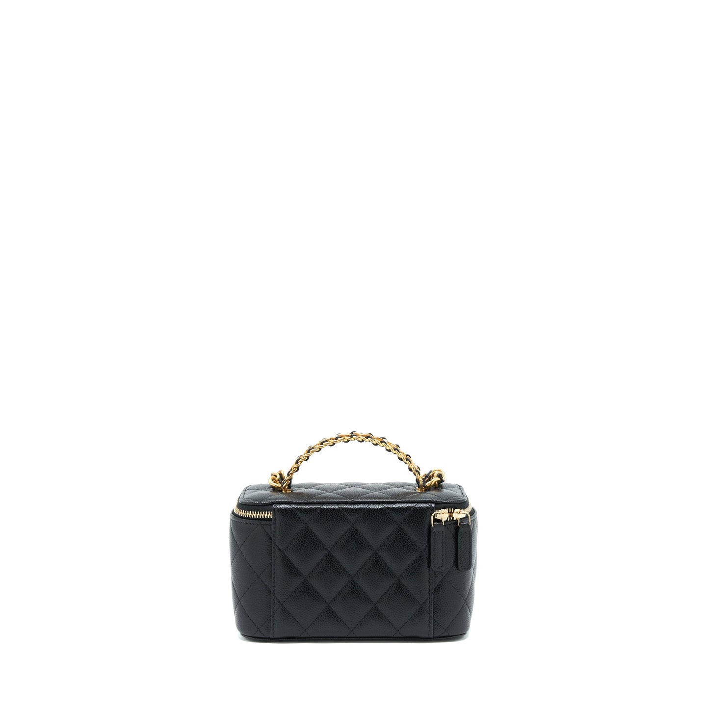 Chanel 22S Letter Top Handle Long Vanity Caviar Black