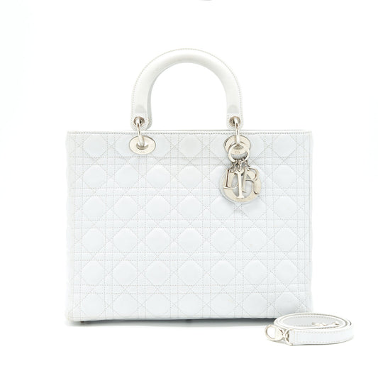 Dior Lady Dior Purse Large in White