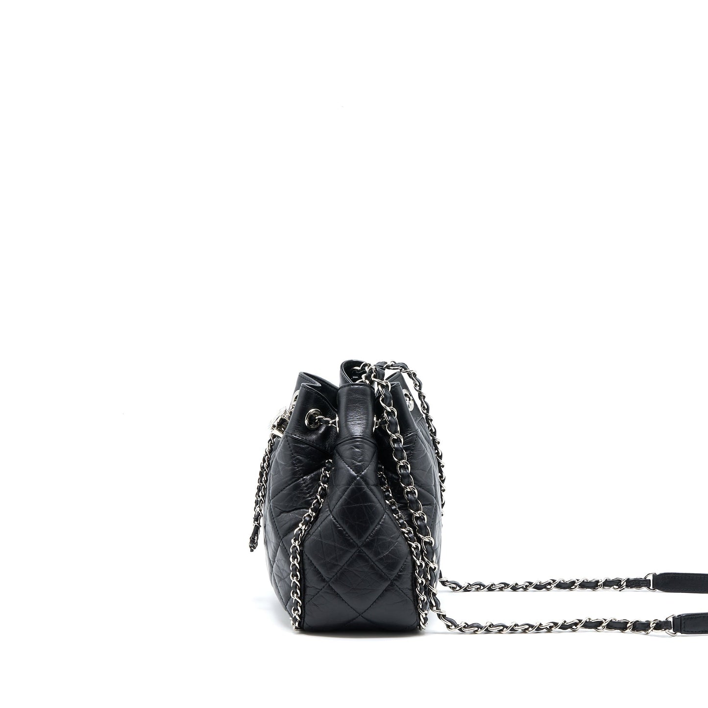 Chanel 20S Drawstring Bucket Bag Aged Calfskin Black
