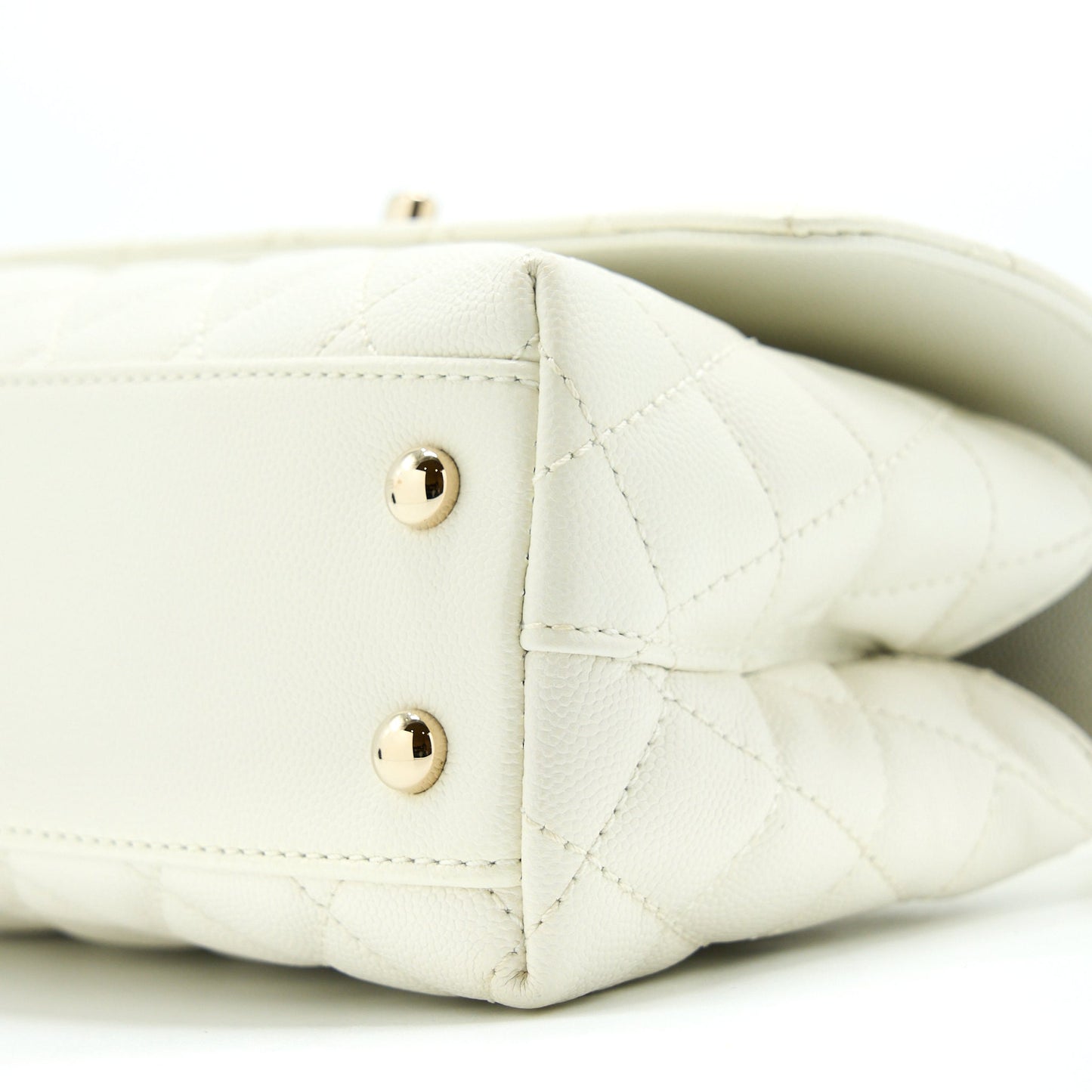 Chanel Small Coco Handle Caviar White L