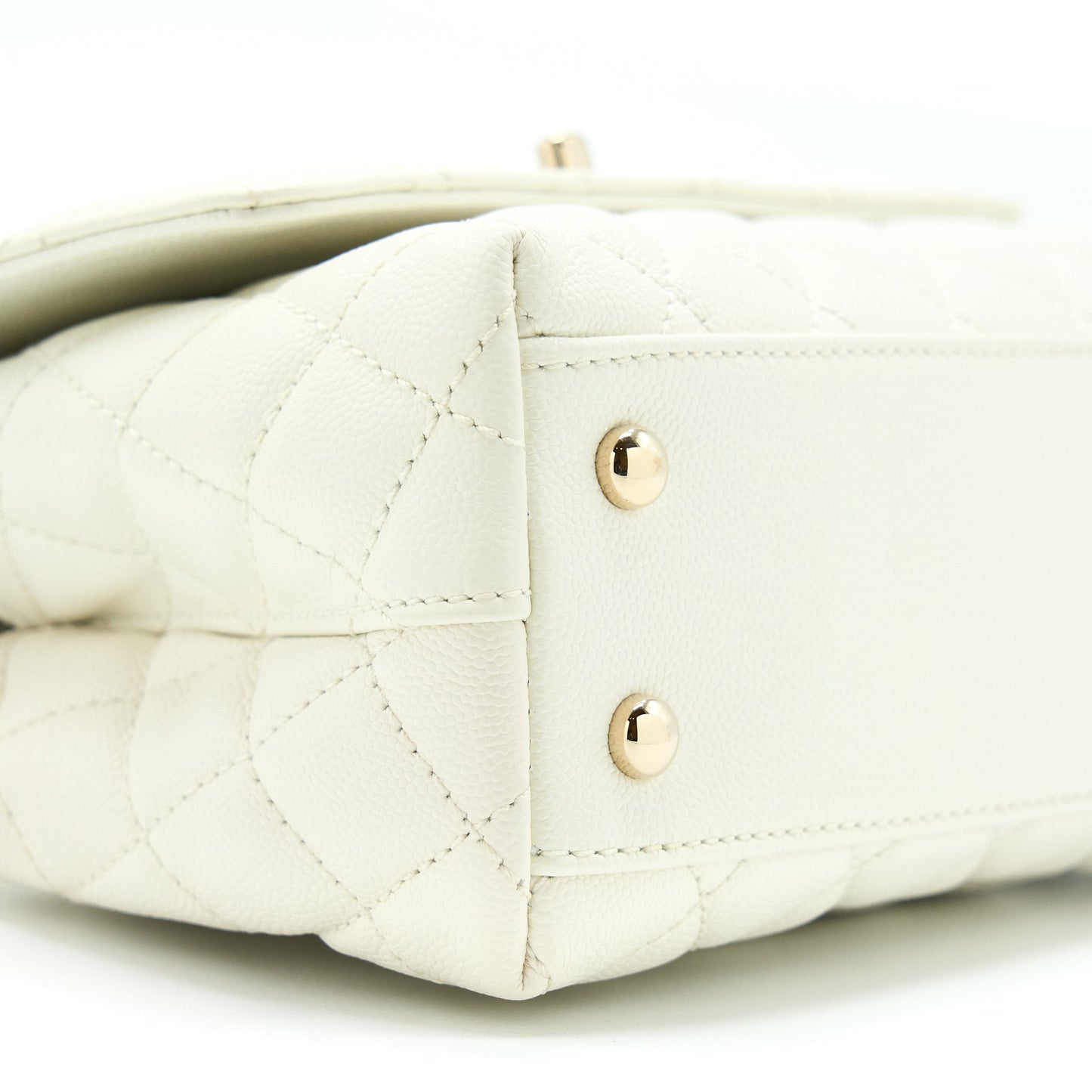 Chanel Small Coco Handle Caviar White L