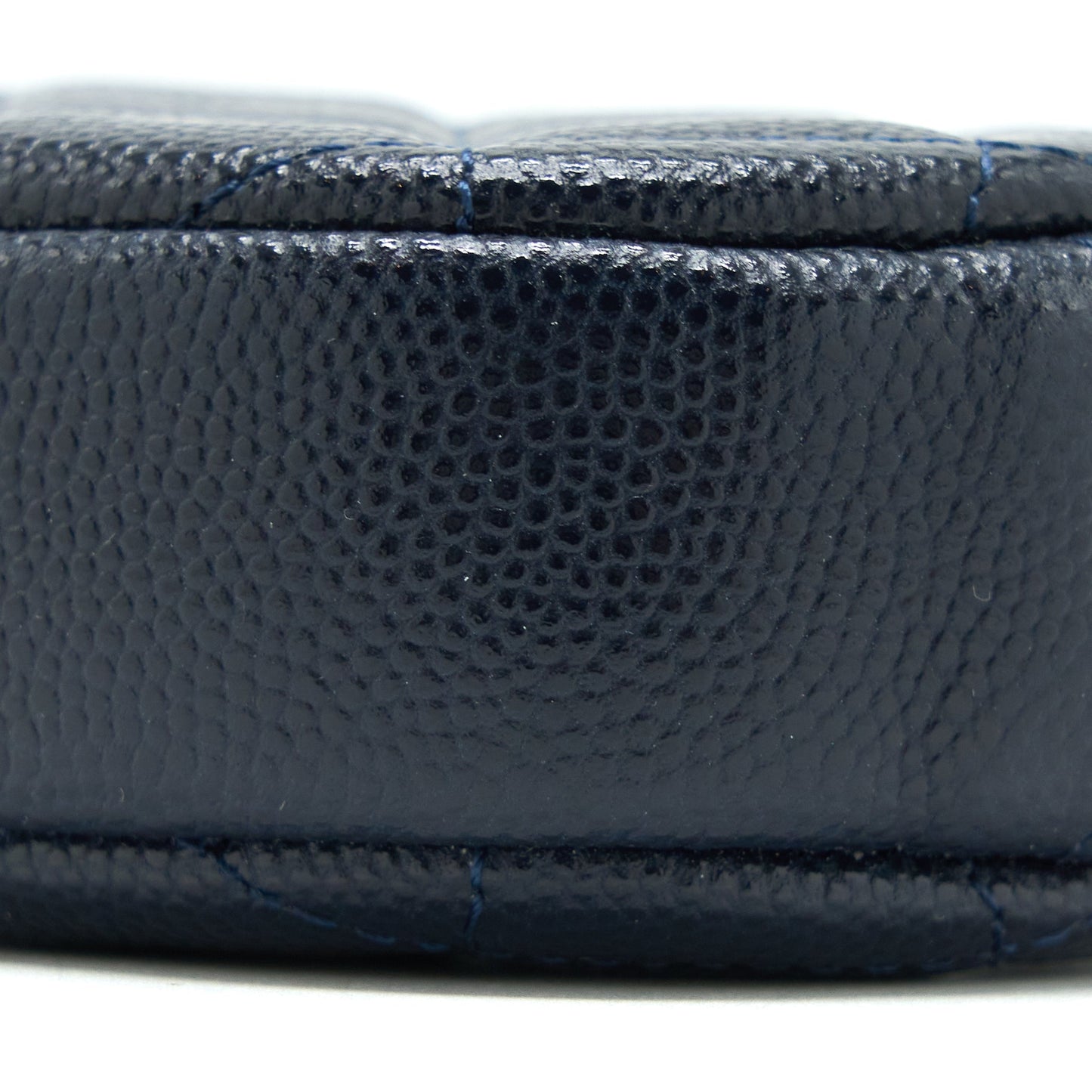 Chanel Mini Round Pouch Caviar Navy L