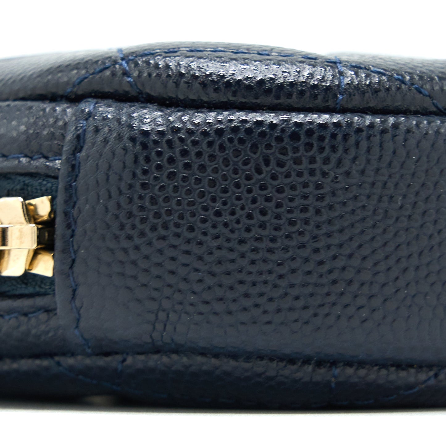 Chanel Mini Round Pouch Caviar Navy L