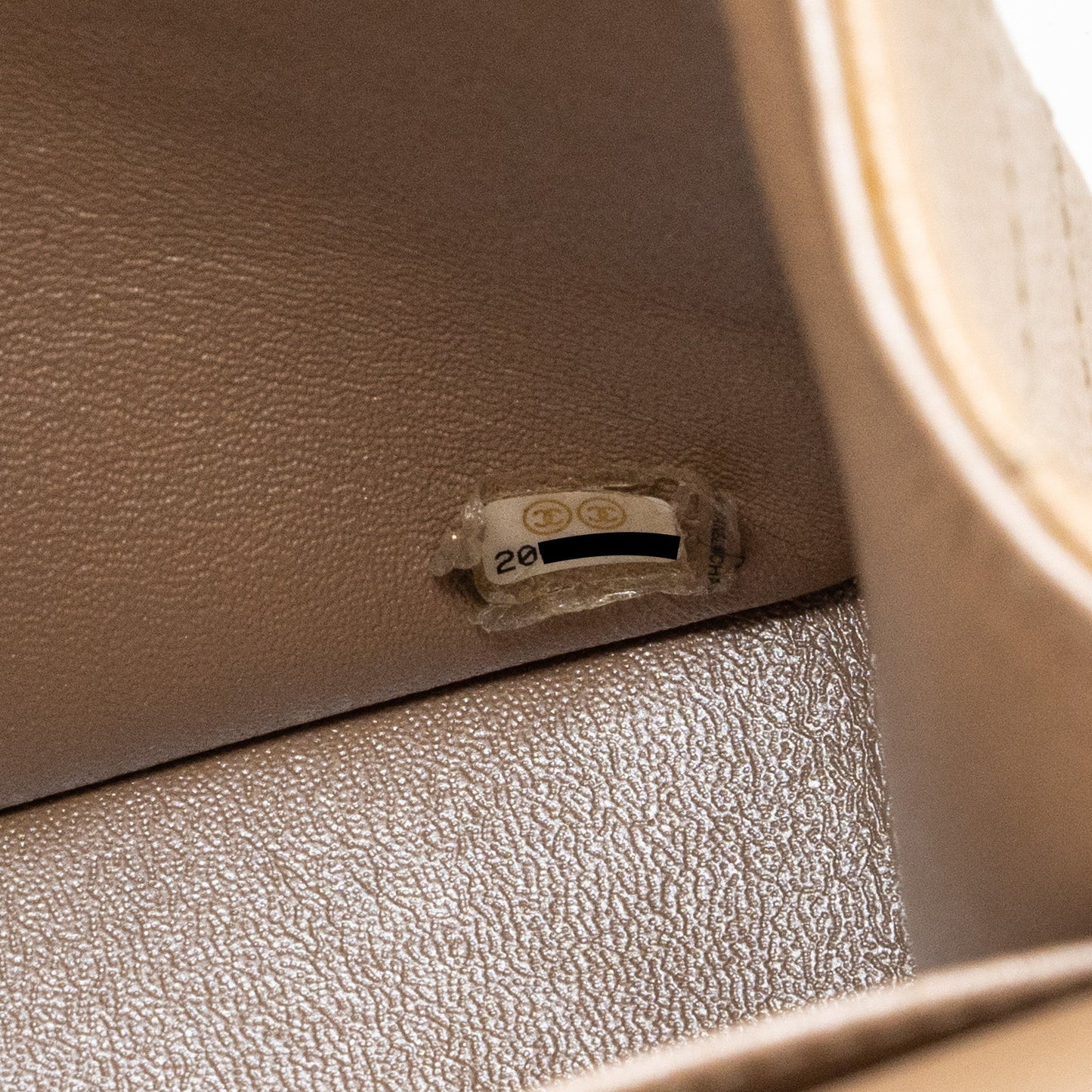 Chanel classic jumbo double flap bag caviar iridescent beige brushed