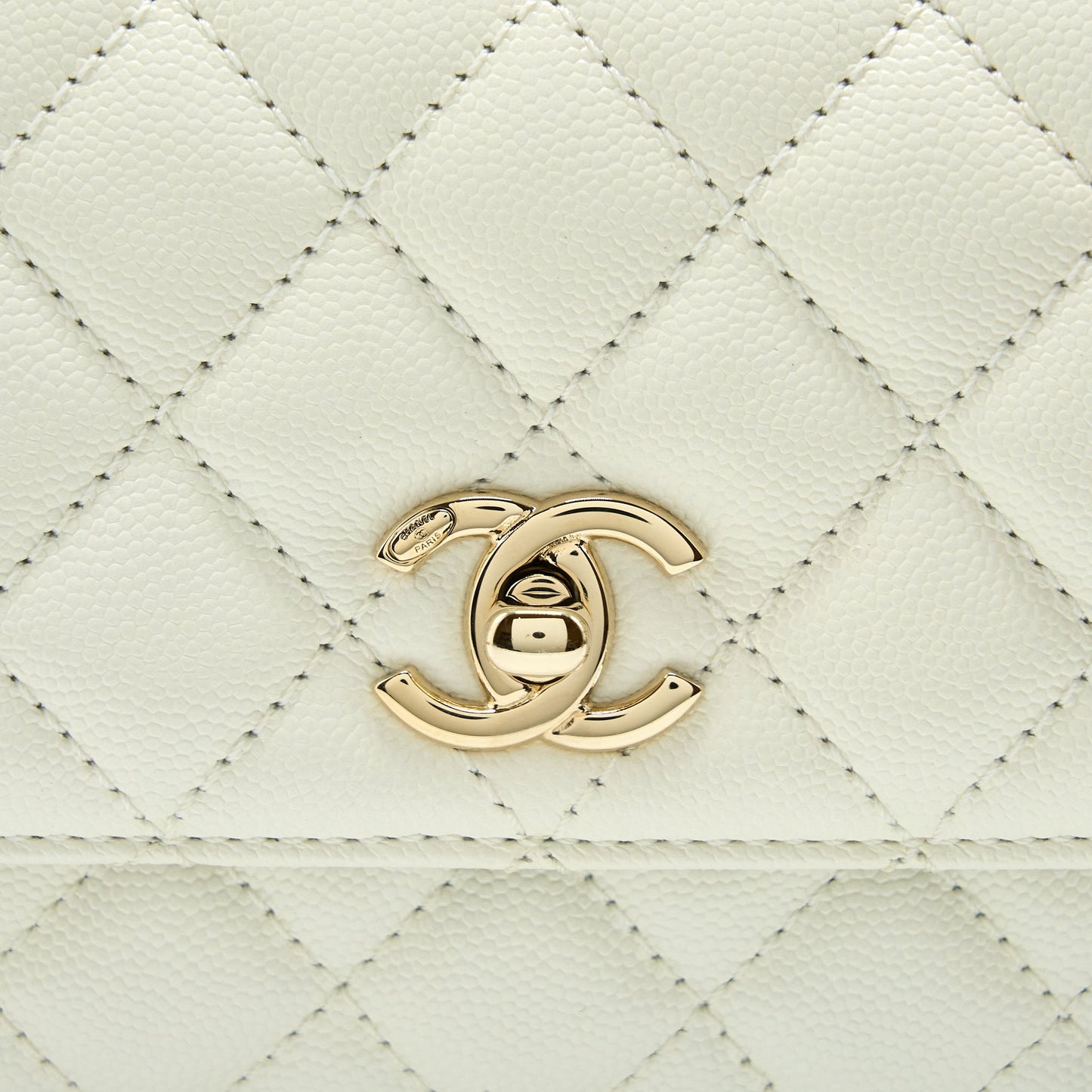 Chanel Small Coco Handle Caviar White L