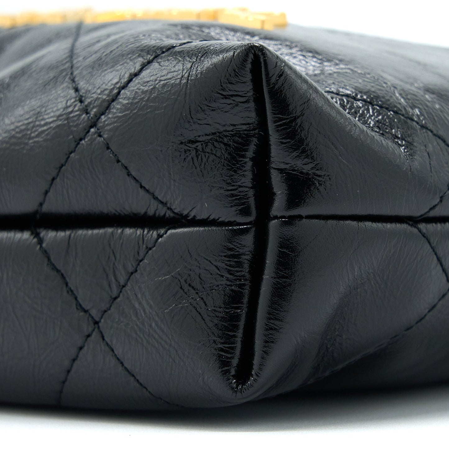 Chanel 23S Mini 22 Bag with Pearl Shiny Calfskin Black  (Microchip)