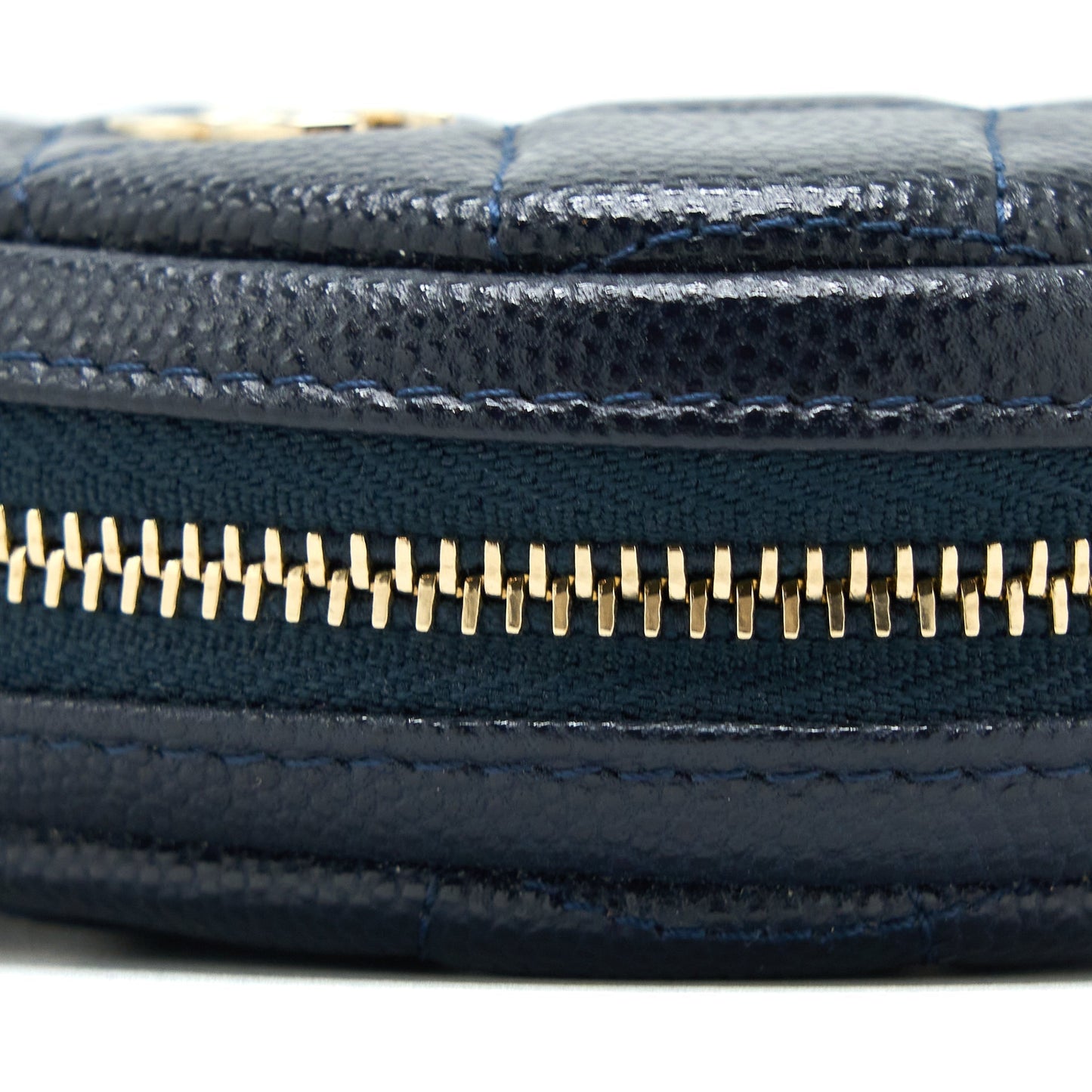 Chanel Mini Round Pouch Caviar Navy L