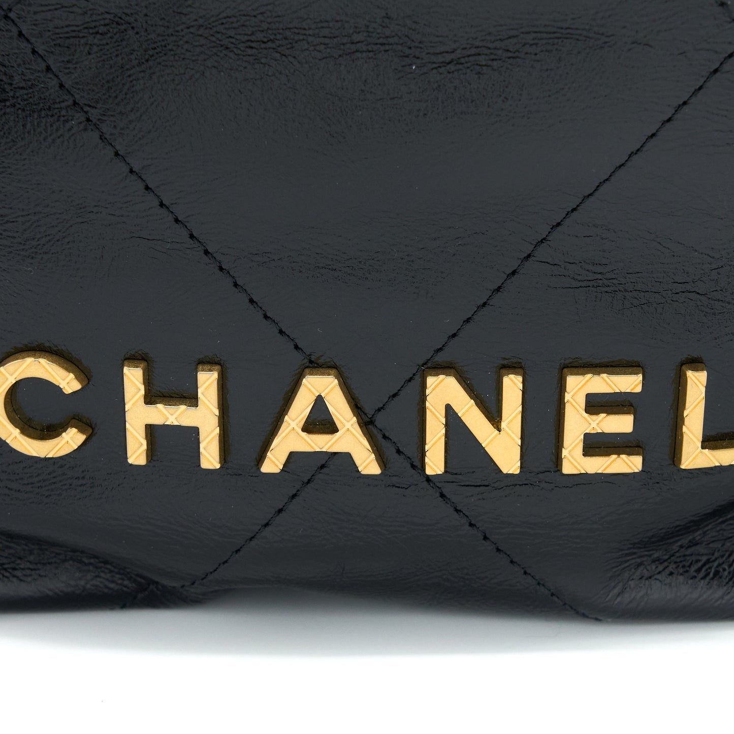 Chanel 23S Mini 22 Bag with Pearl Shiny Calfskin Black  (Microchip)