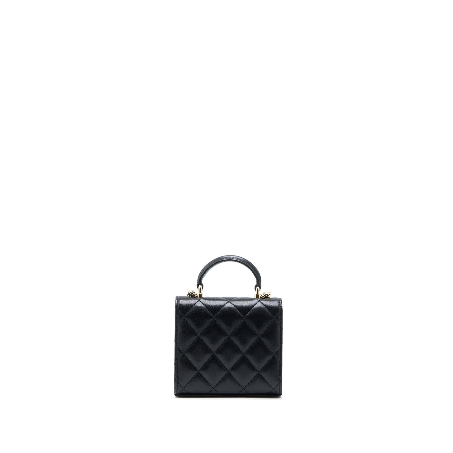 Chanel Top Handle Mini Flap Bag Lambskin Black L
