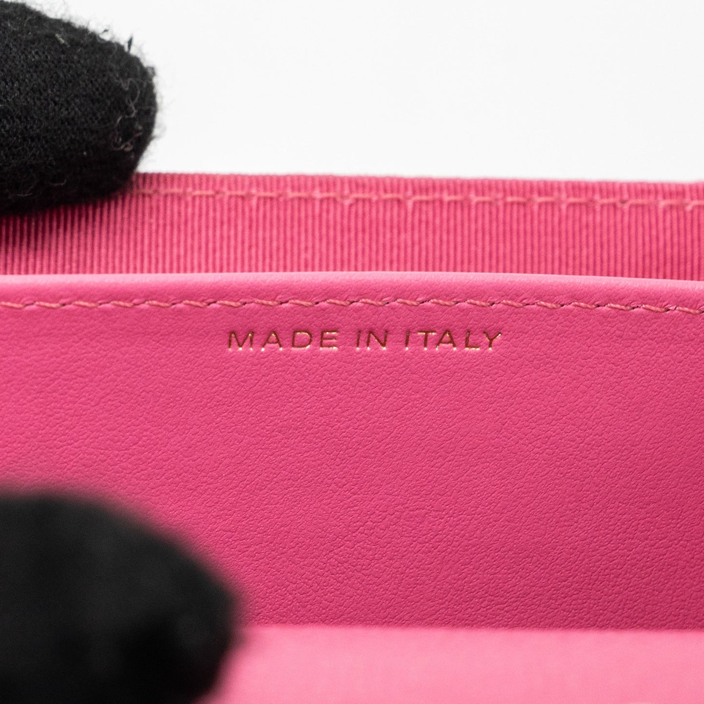Chanel quilted small flap wallet caviar pink L