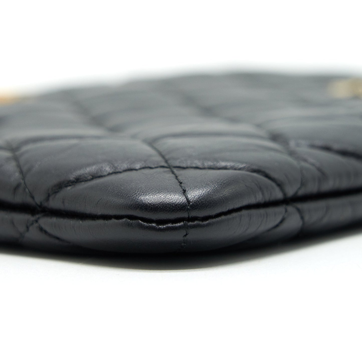 Chanel 2.55 Leather Clutch with Charm Black