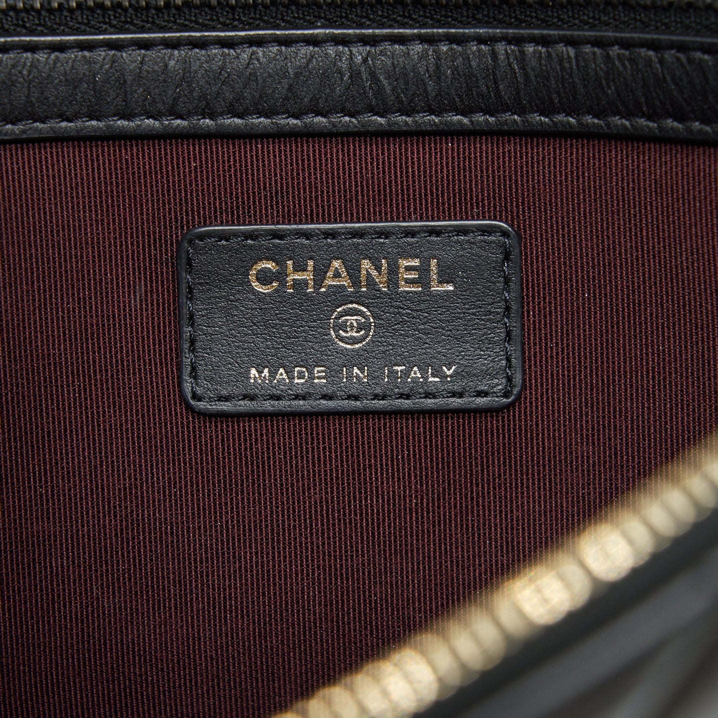 Chanel 2.55 Leather Clutch with Charm Black