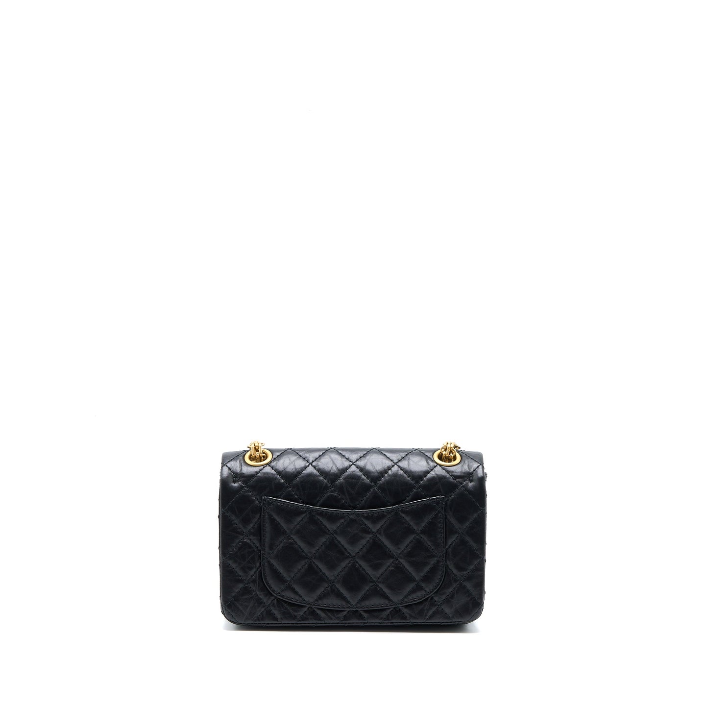 Chanel Mini Reissue 2.55 Flap Bag Aged Calfskin Black Brushed  (Microchip)