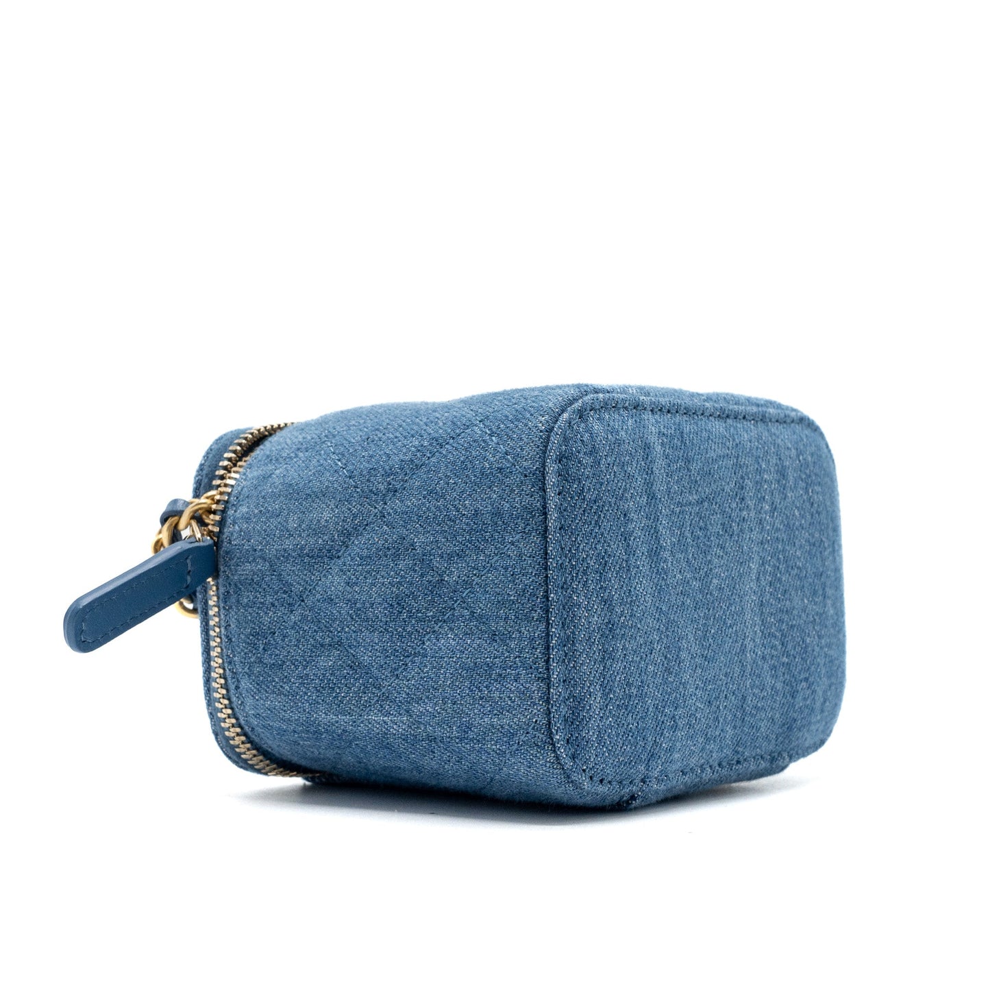 Chanel pearl crush mini vanity with chain Denim Blue