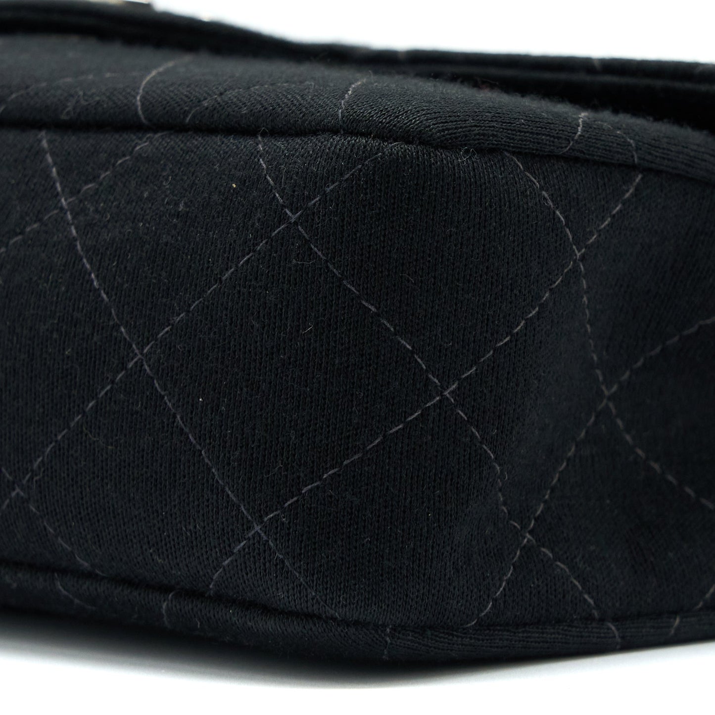 Chanel  Medium Single Flap Bag Fabric Black