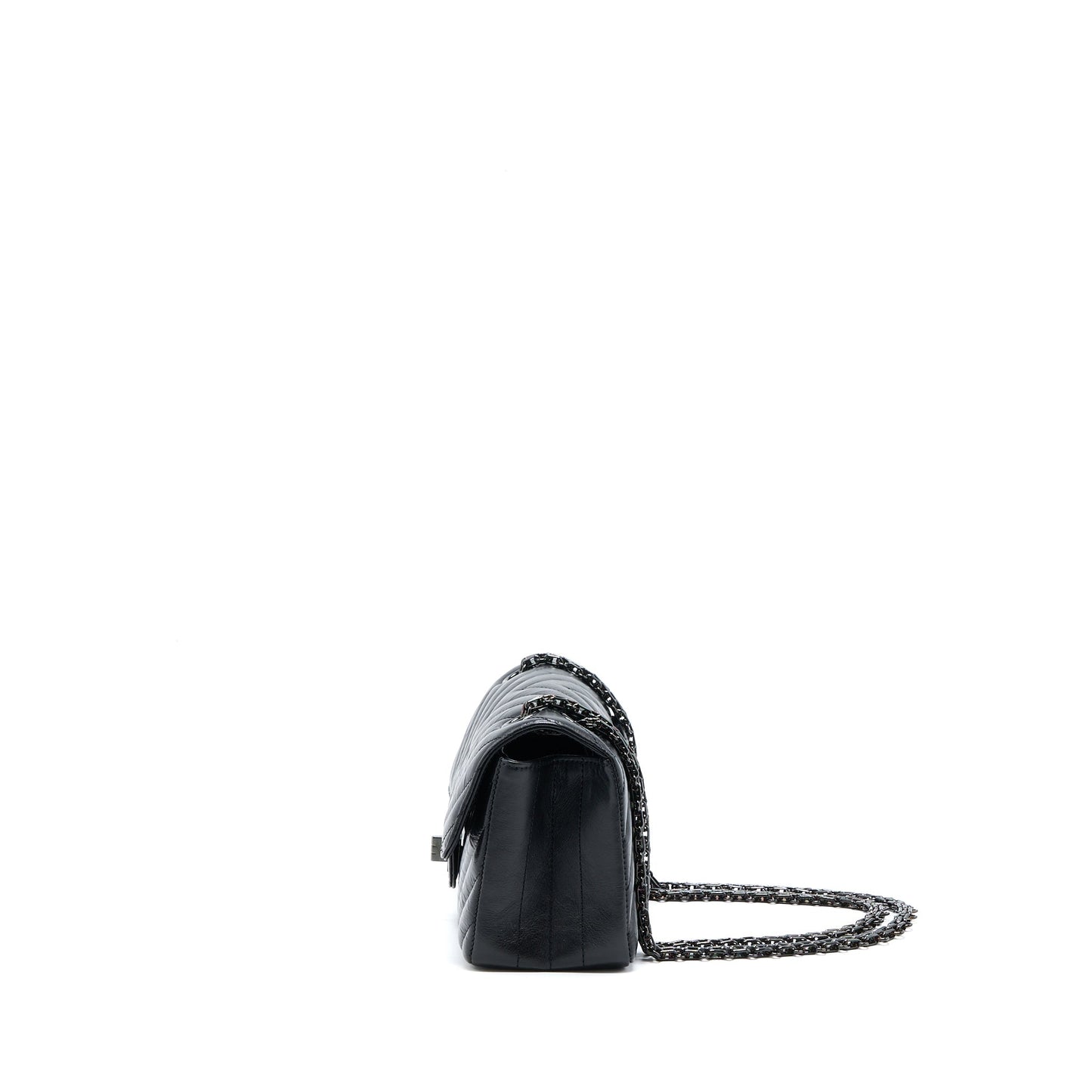 Chanel Mini Reissue 2.55 Flap Bag Chevron Aged Calfskin So Black