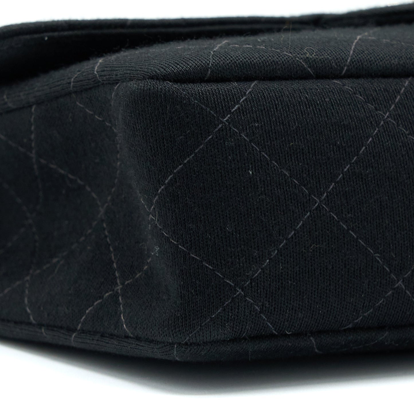 Chanel  Medium Single Flap Bag Fabric Black