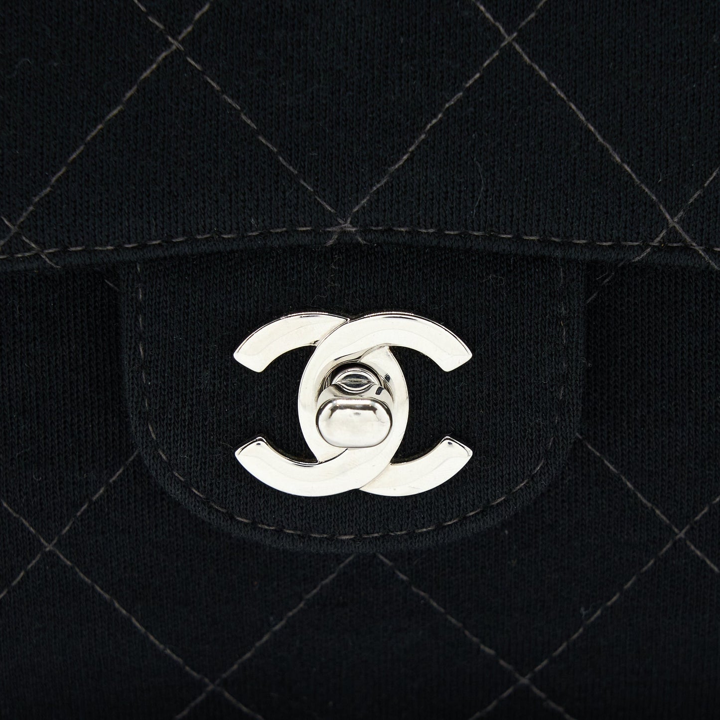 Chanel  Medium Single Flap Bag Fabric Black