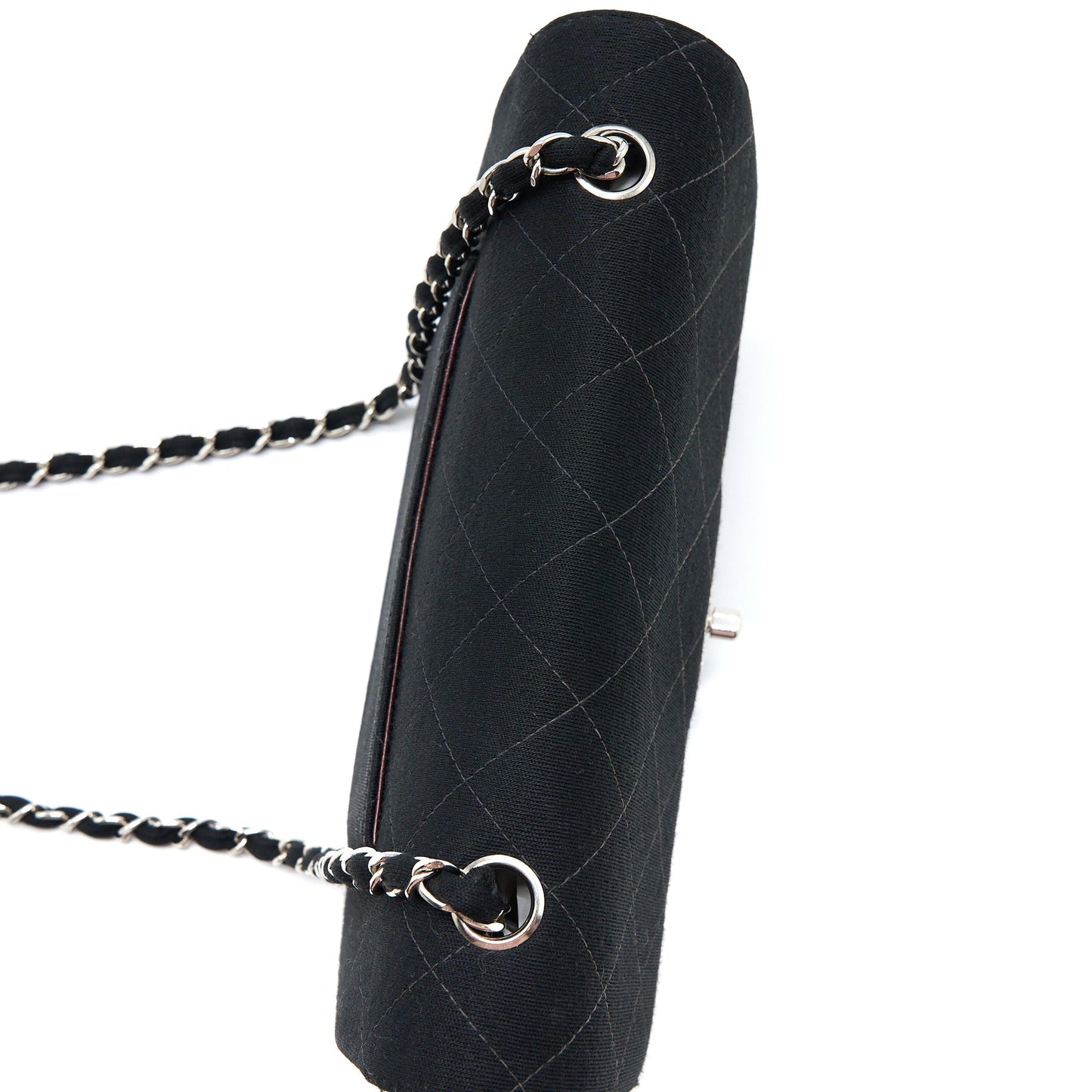 Chanel  Medium Single Flap Bag Fabric Black