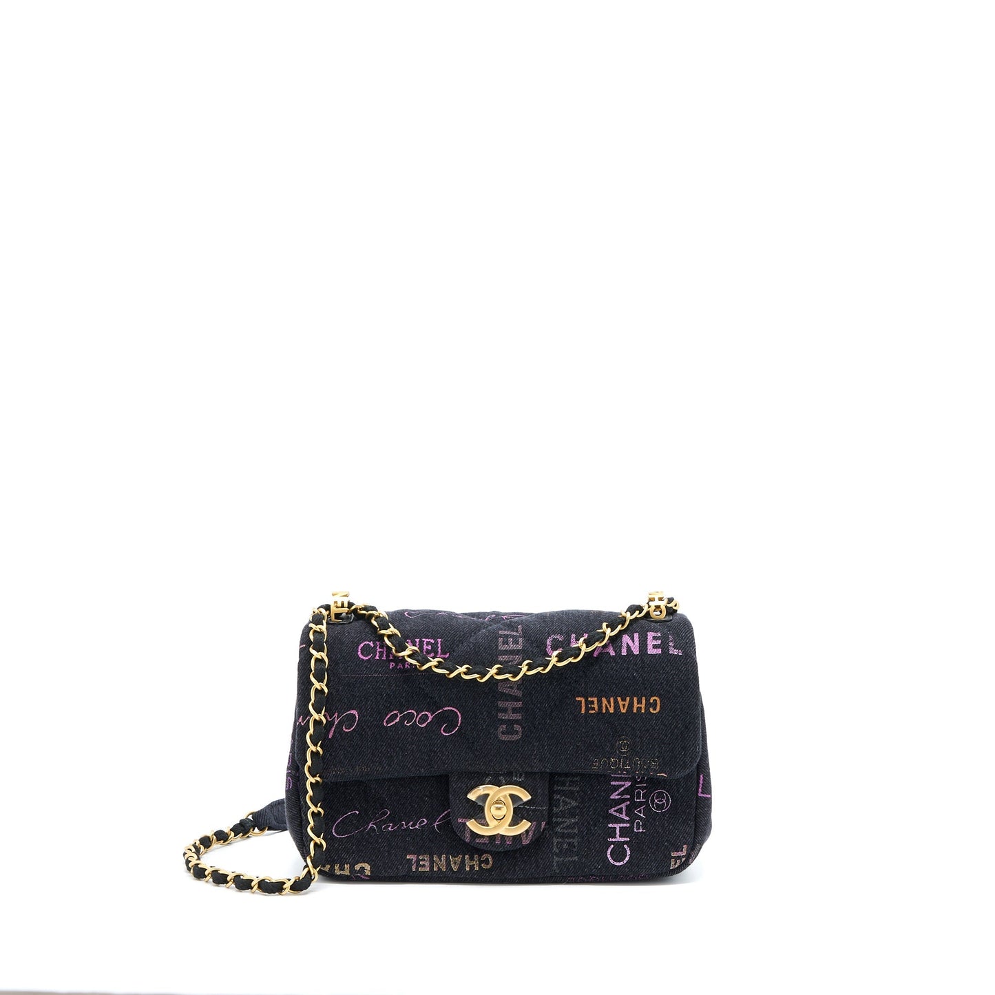 Chanel 22P Black Denim Flap Bag Brushed (Microchip)