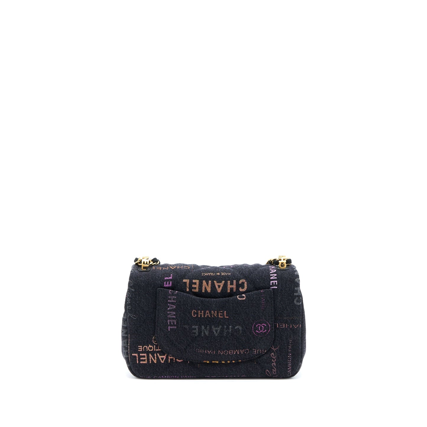 Chanel 22P Black Denim Flap Bag Brushed (Microchip)