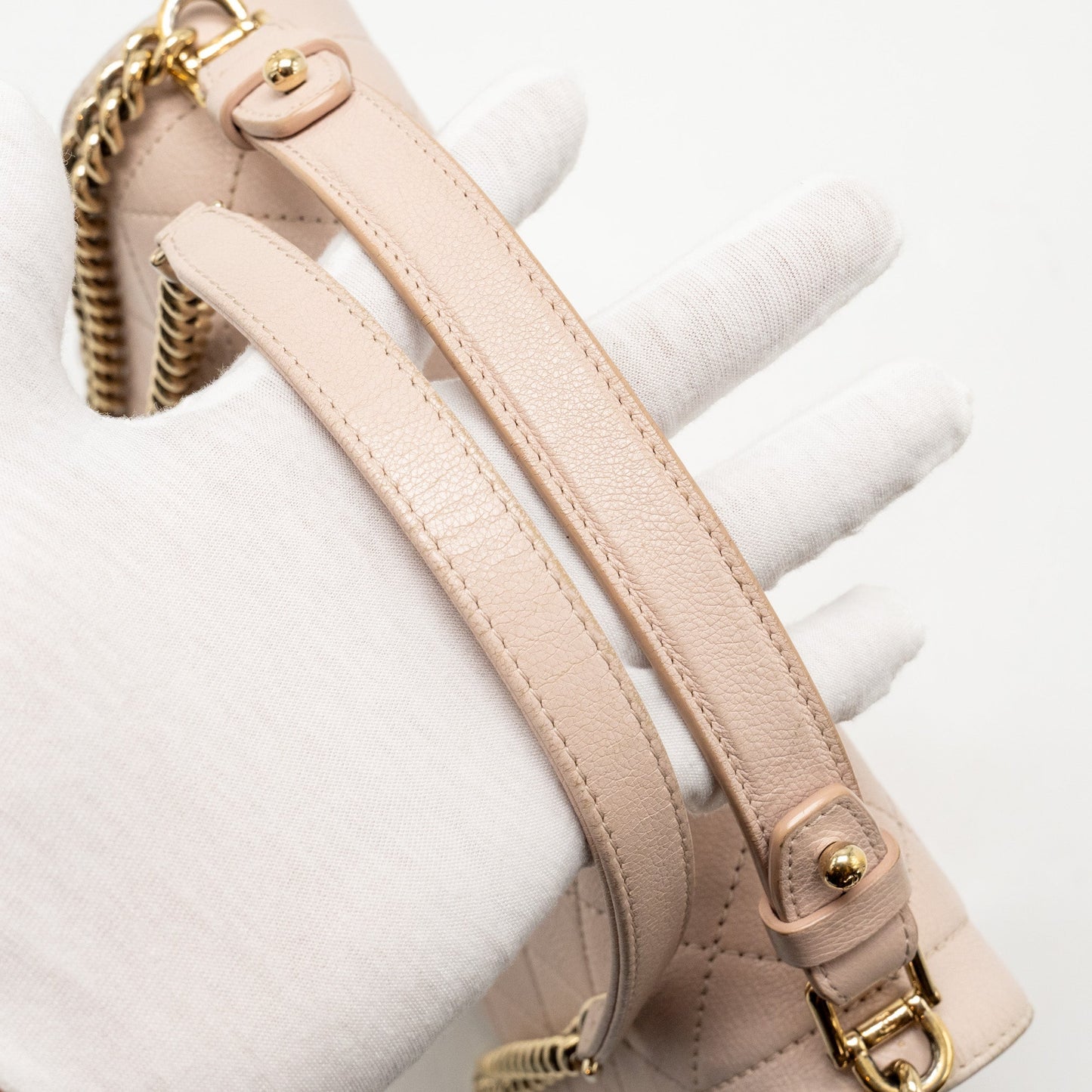 Chanel 17C Click Label Shoulder Bag Calfskin Light Pink L