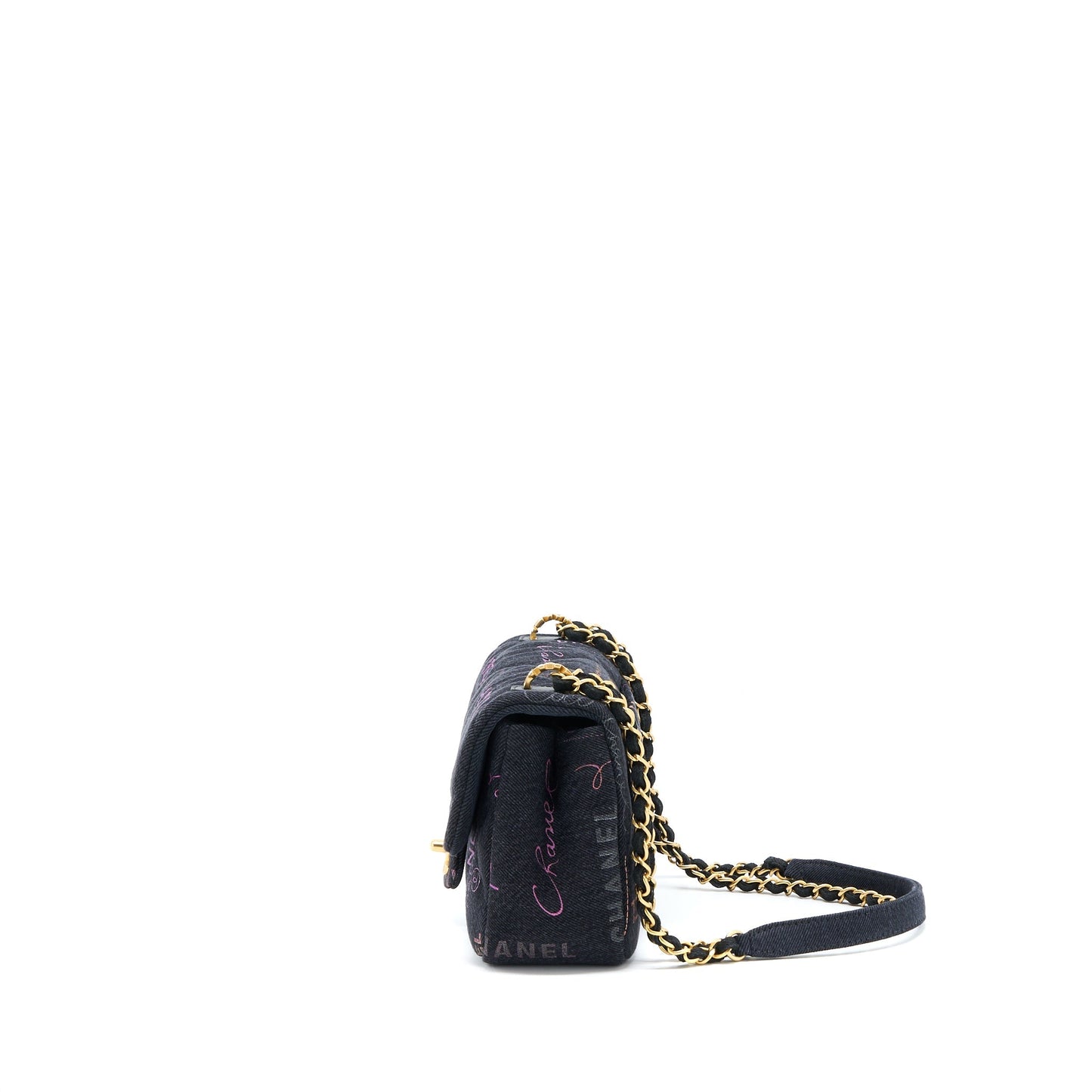 Chanel 22P Black Denim Flap Bag Brushed (Microchip)