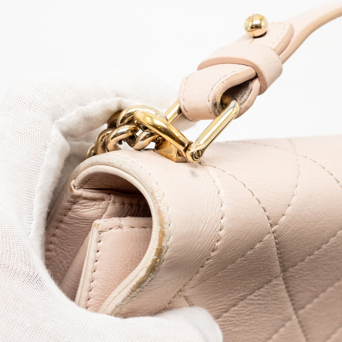 Chanel 17C Click Label Shoulder Bag Calfskin Light Pink L