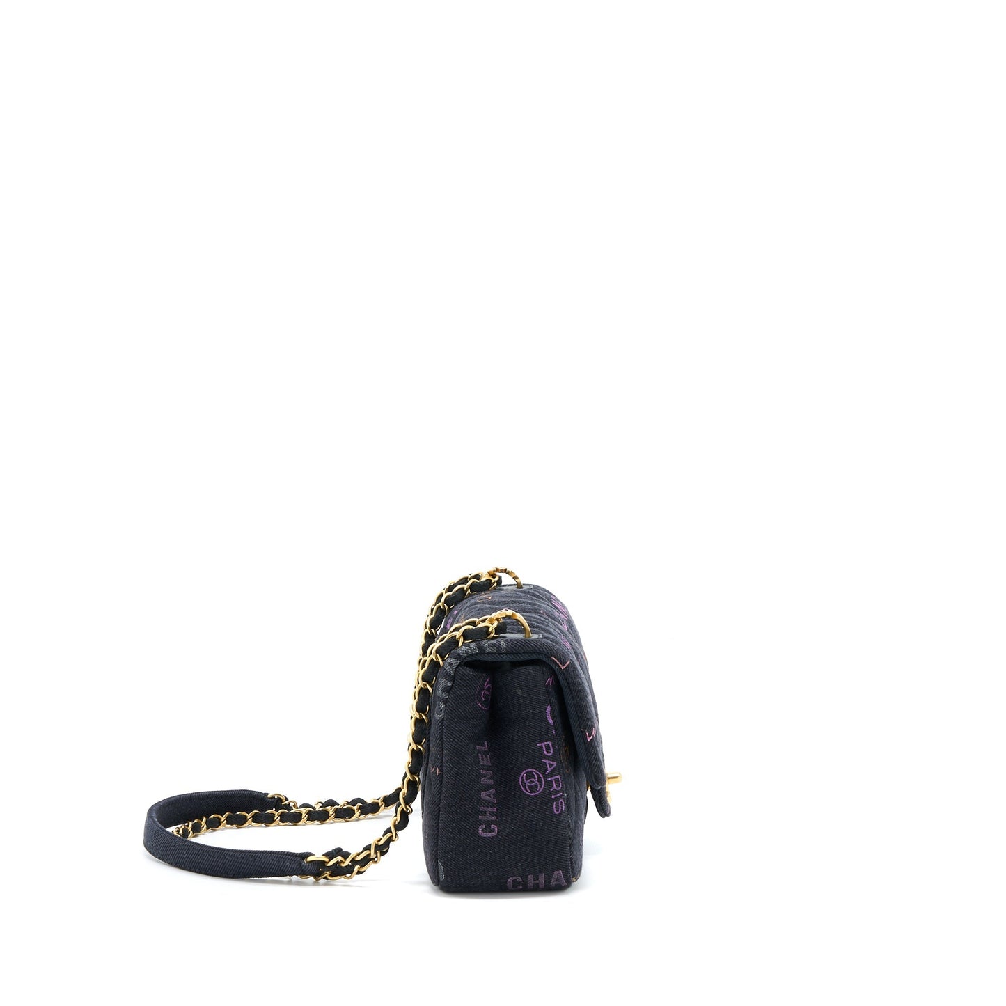 Chanel 22P Black Denim Flap Bag Brushed (Microchip)