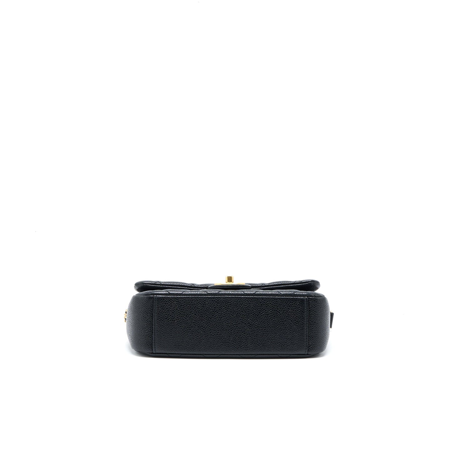 Chanel Quilted Flap Bag with Double Chain Caviar Black Brushed  (Microchip)