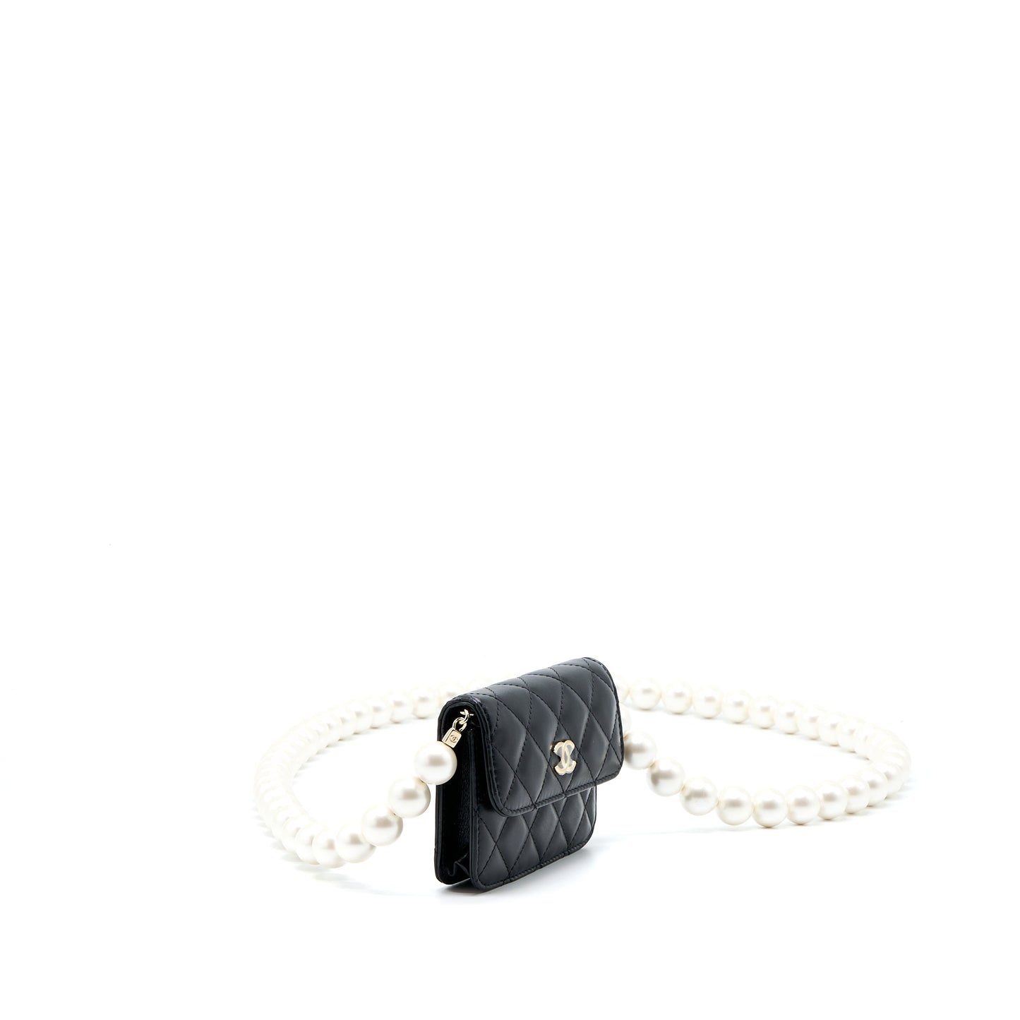 Chanel Mini Bag with Giant Pearl Chain Lambskin Black L