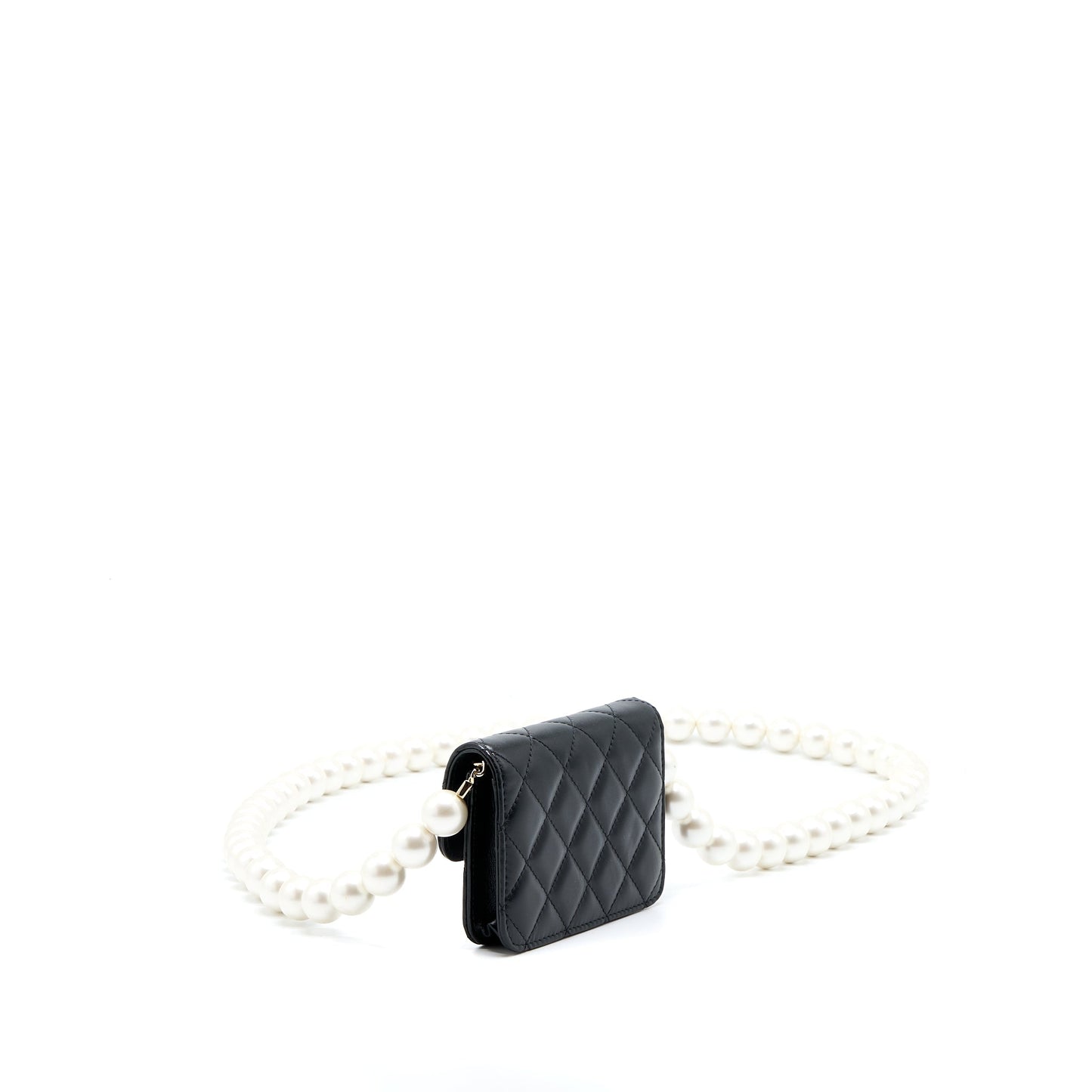 Chanel Mini Bag with Giant Pearl Chain Lambskin Black L