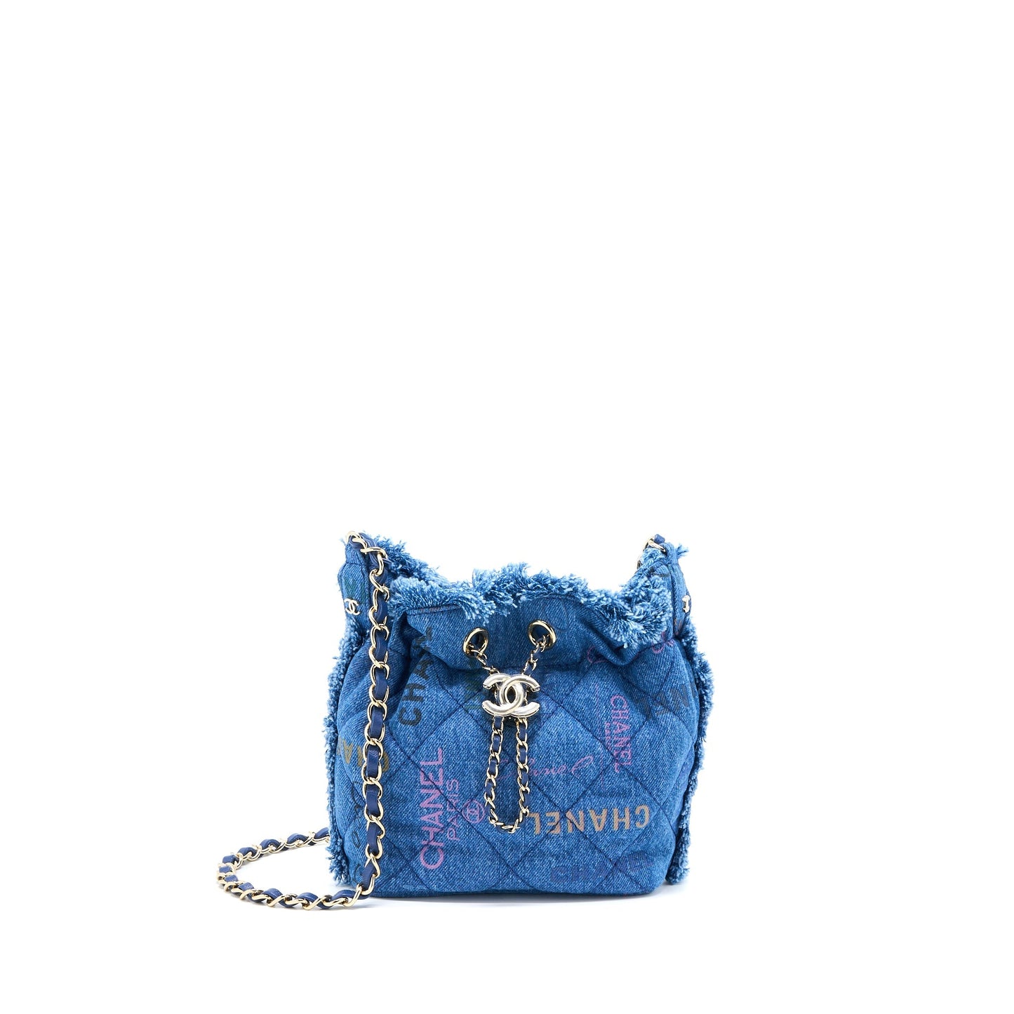 Chanel 22P Small Blue Denim Bucket Bag L (Microchip)