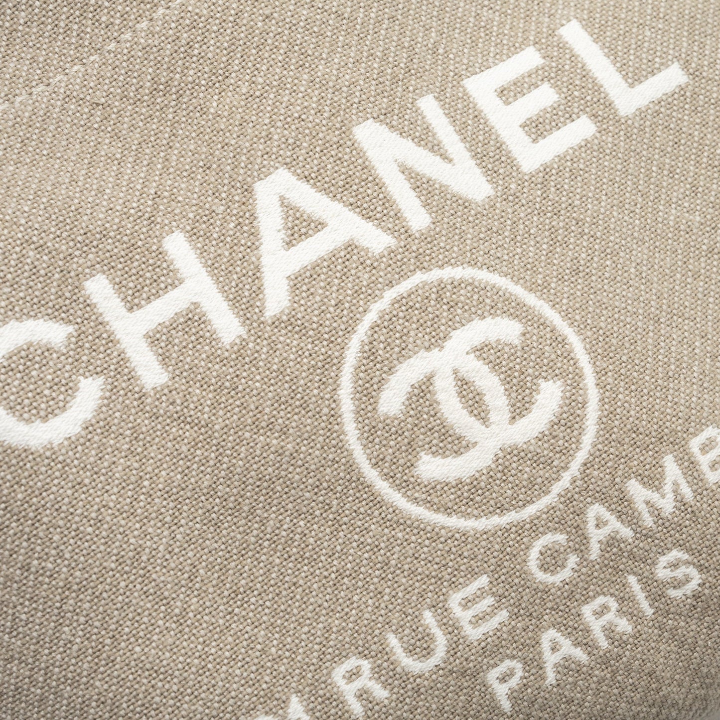 Chanel Deauville Bag Canvas/ Leather Beige/White  (microchip)