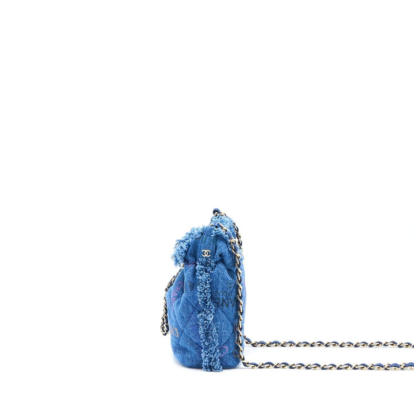 Chanel 22P Small Blue Denim Bucket Bag L (Microchip)