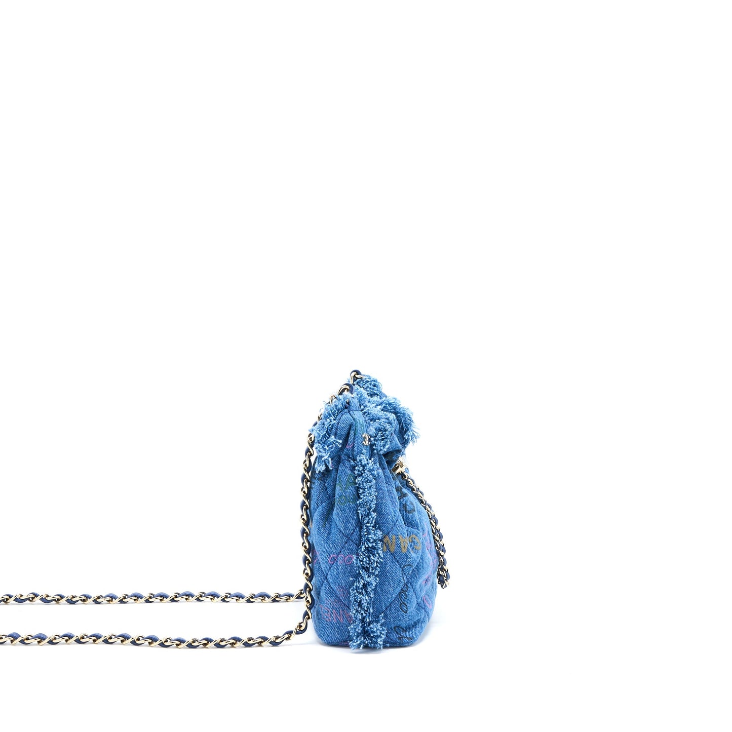 Chanel 22P Small Blue Denim Bucket Bag L (Microchip)