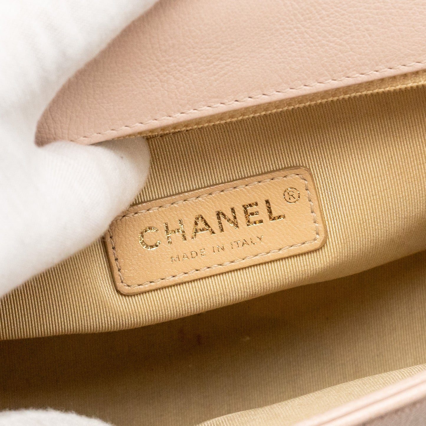 Chanel 17C Click Label Shoulder Bag Calfskin Light Pink L