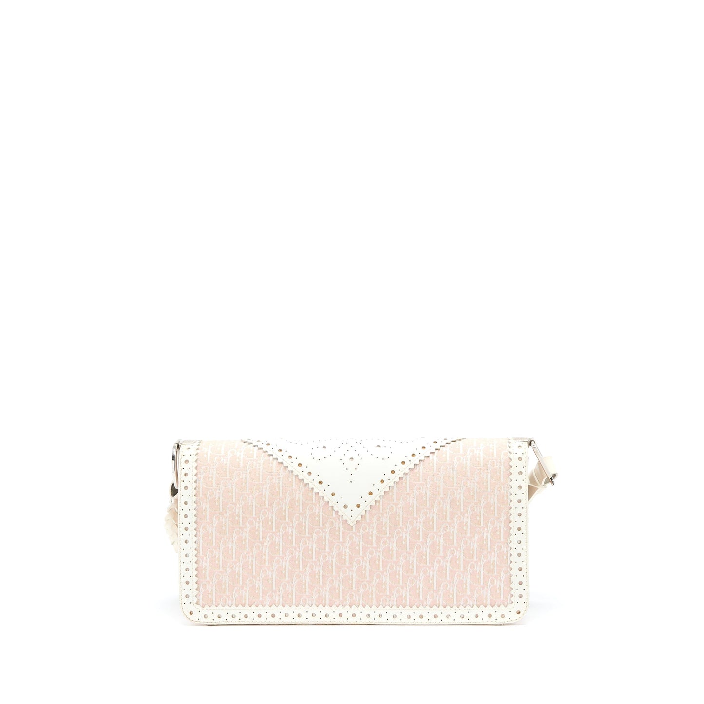 Dior Pink Logo Monogram Lace Handbag Pearl D Strap Charm