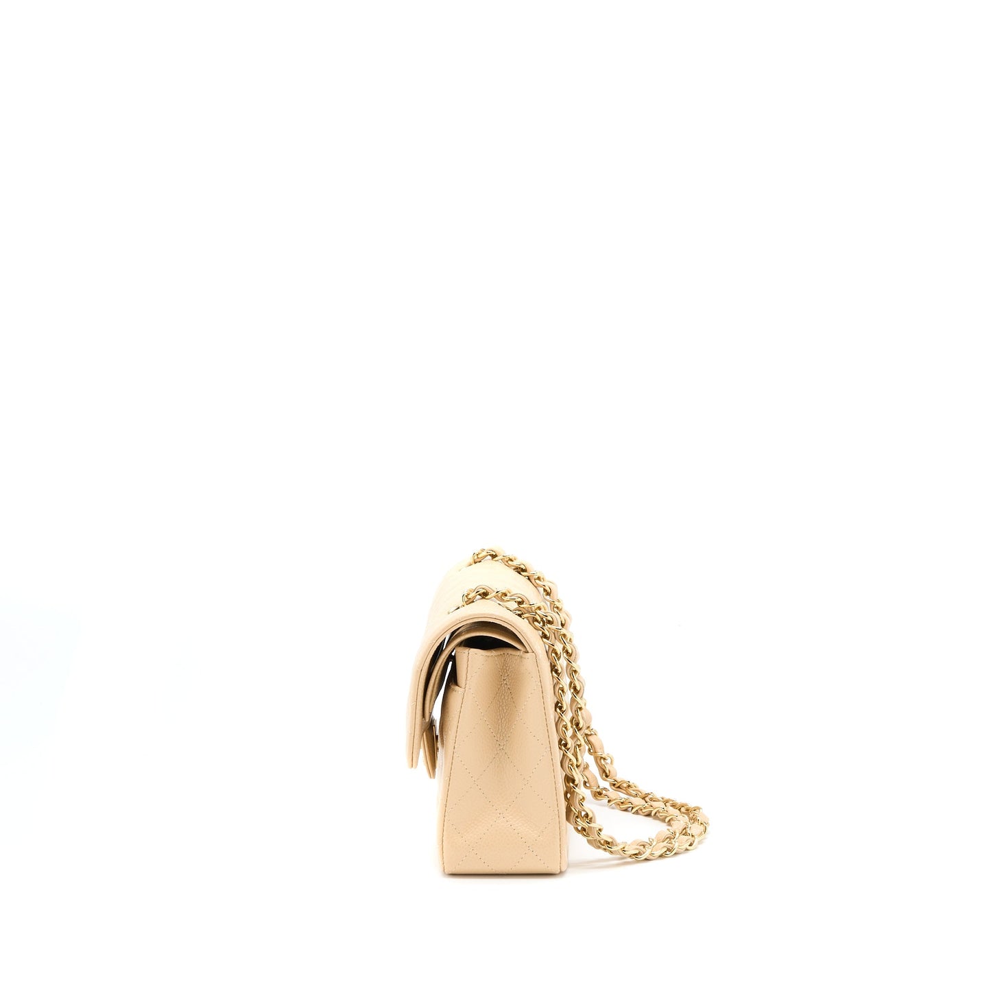 Chanel Small Classic Double Flap Bag Caviar Beige (Microchip)