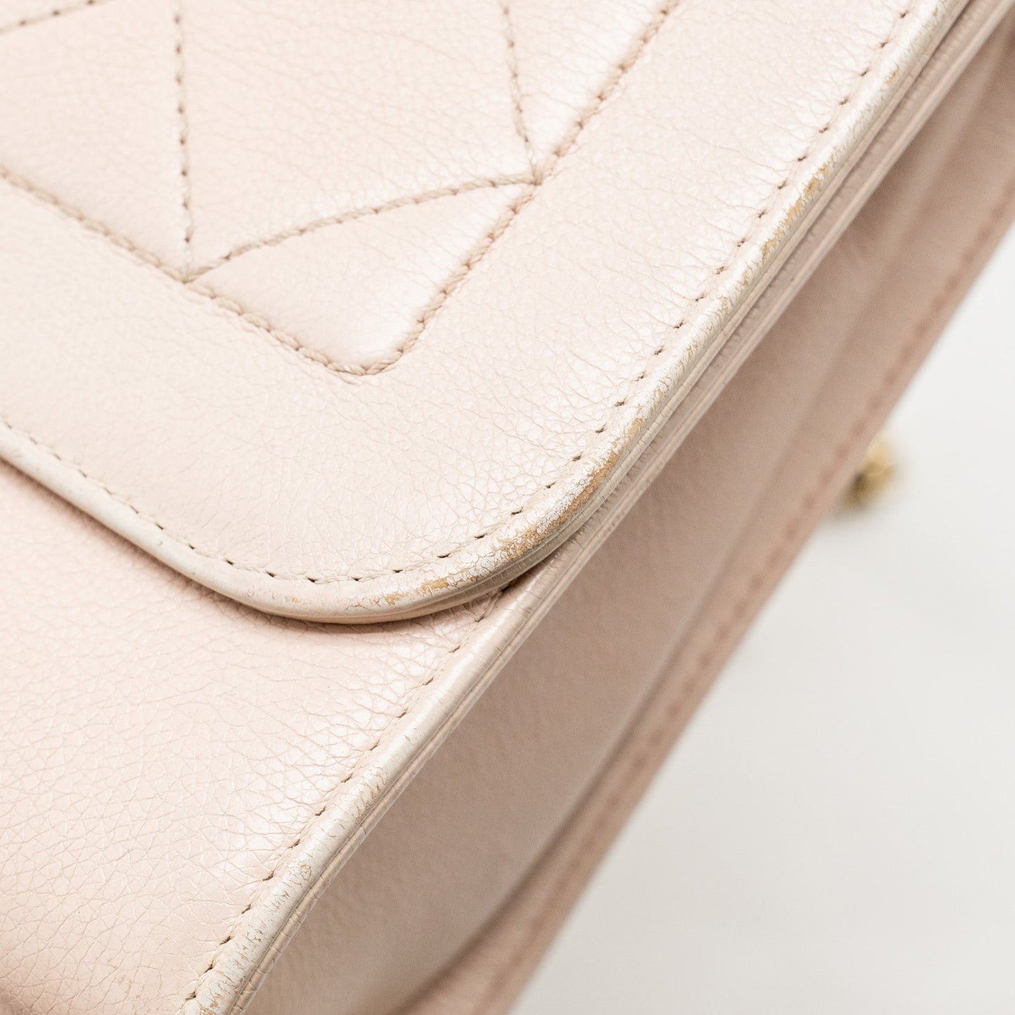 Chanel 17C Click Label Shoulder Bag Calfskin Light Pink L