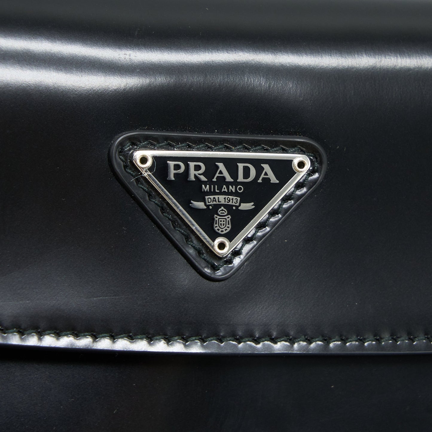 Prada Cleo Mini Purse Brushed Leather Black