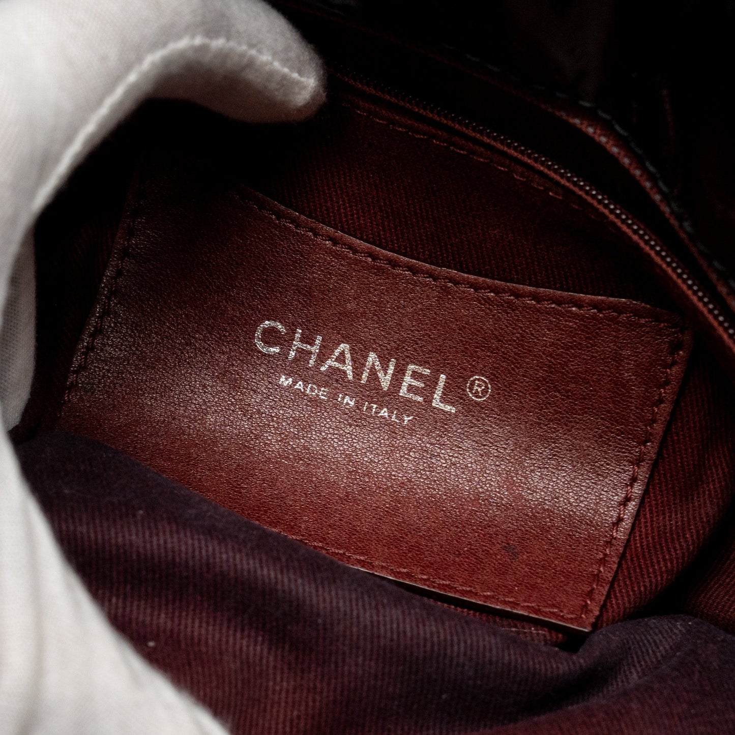 Chanel Just Mademoiselle Bowling Bag Patent Black