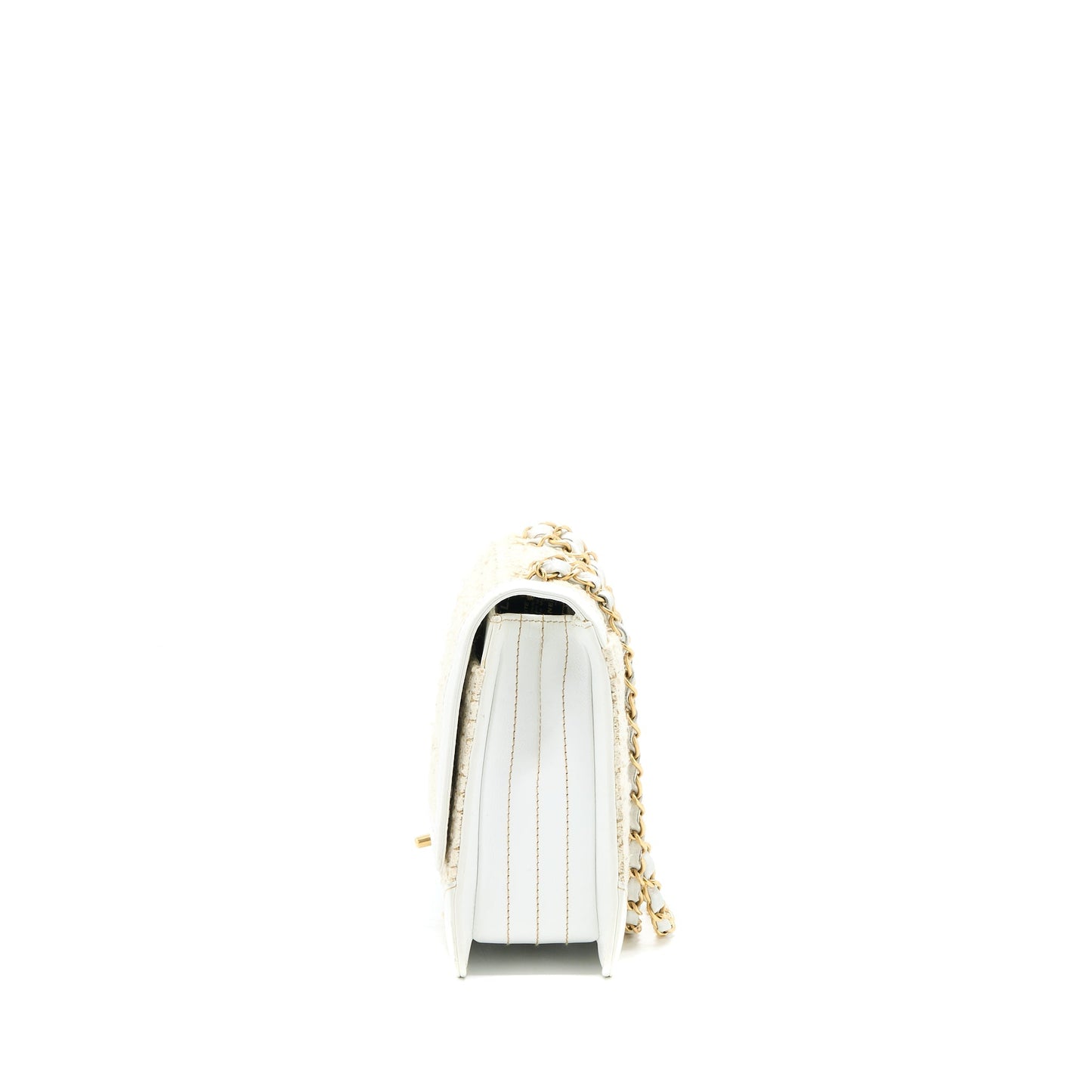 Chanel  Flap Bag Tweed / Leather White