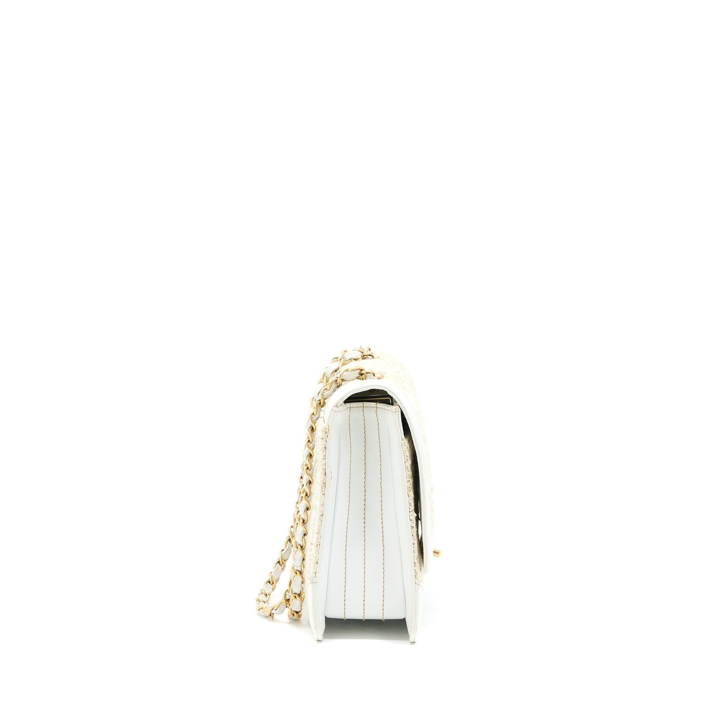 Chanel  Flap Bag Tweed / Leather White