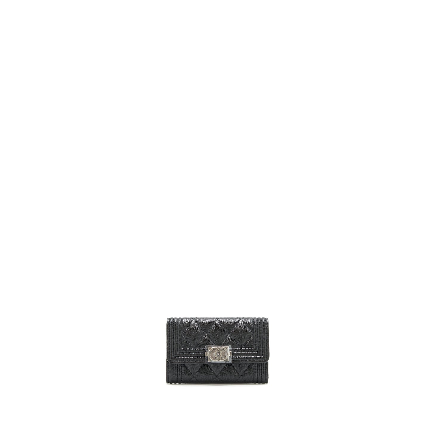 Chanel Boy Cardholder Caviar Black Ruthenium