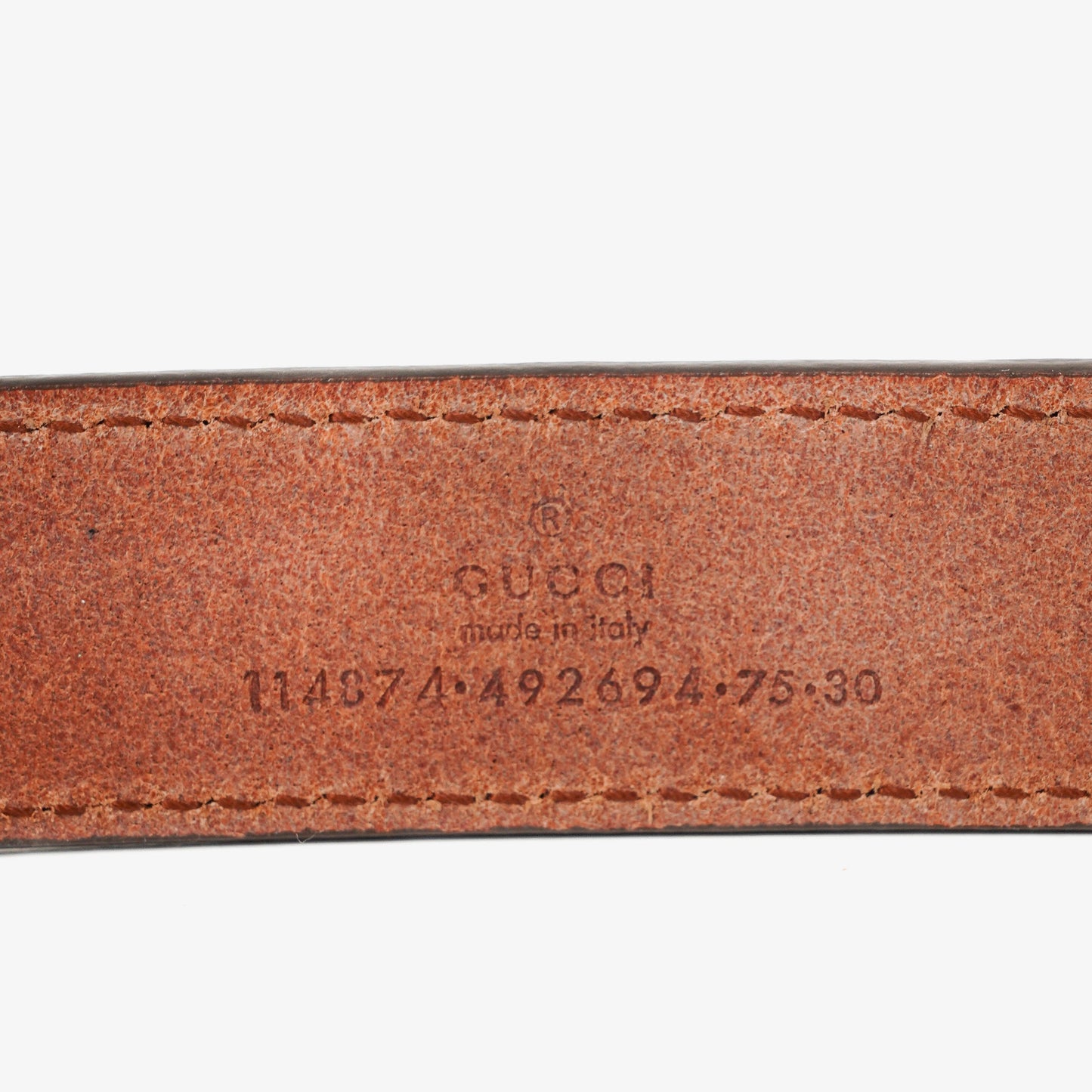 Gucci Interlocking G Belt 75-30 Burgundy Leather