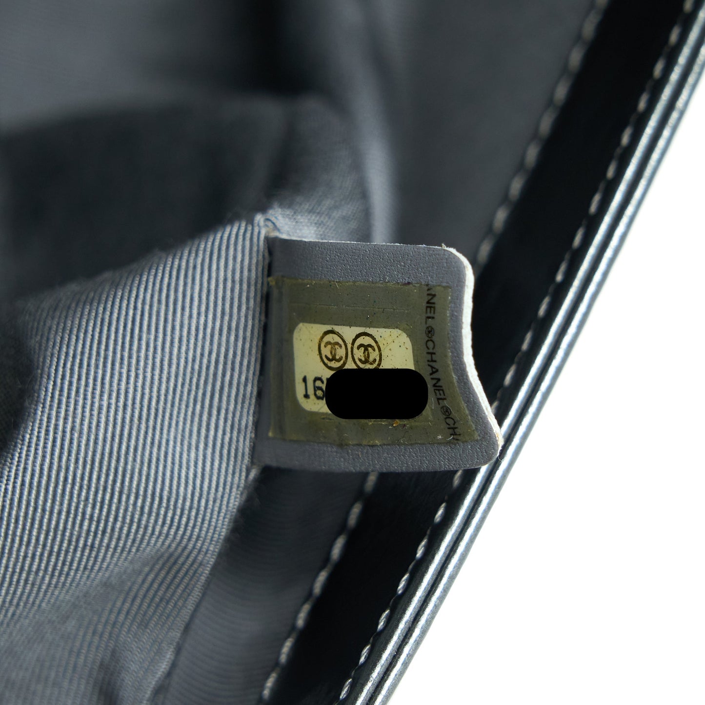 Chanel Medium Boy Bag Patent Grey Ruthenium
