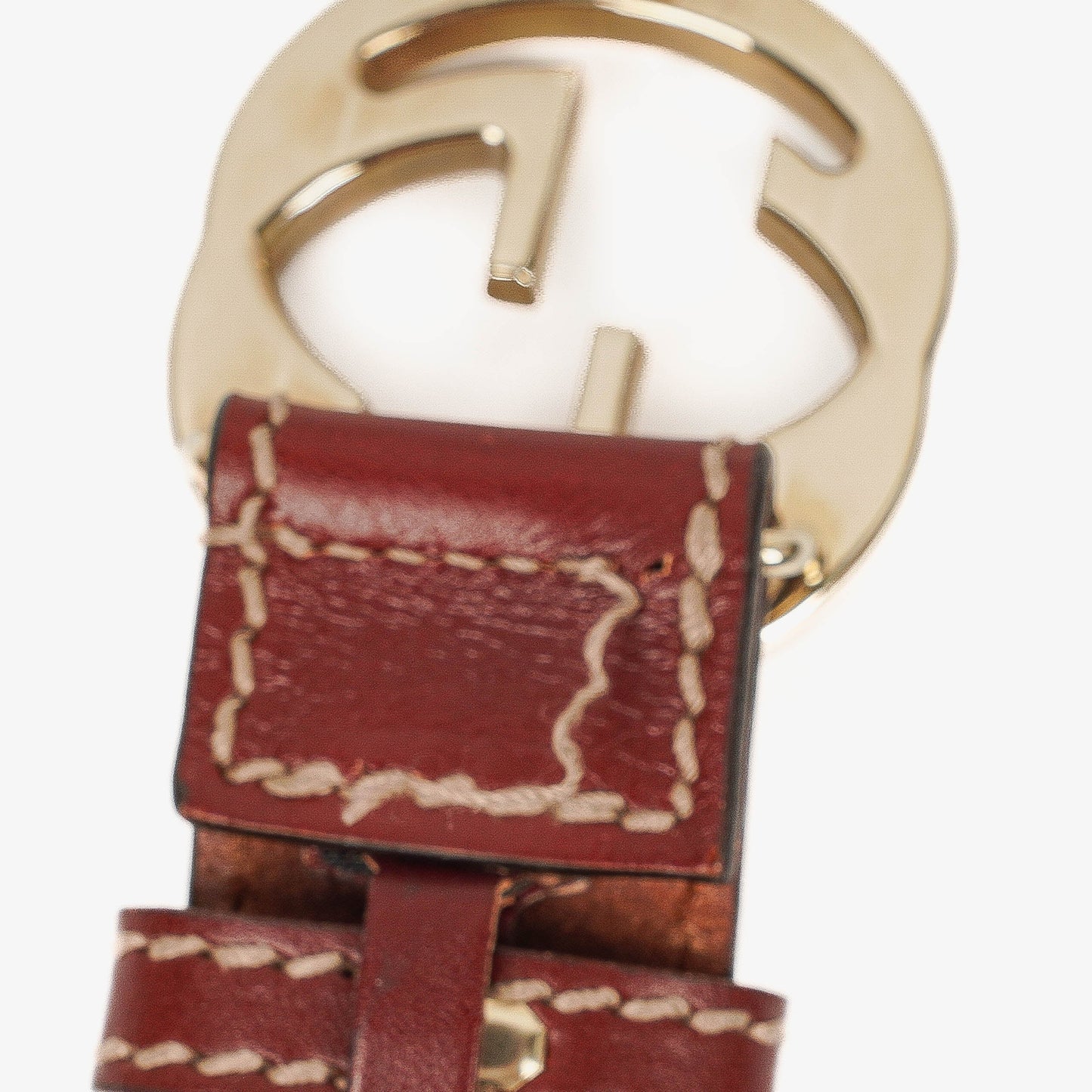 Gucci Interlocking G Belt 75-30 Burgundy Leather