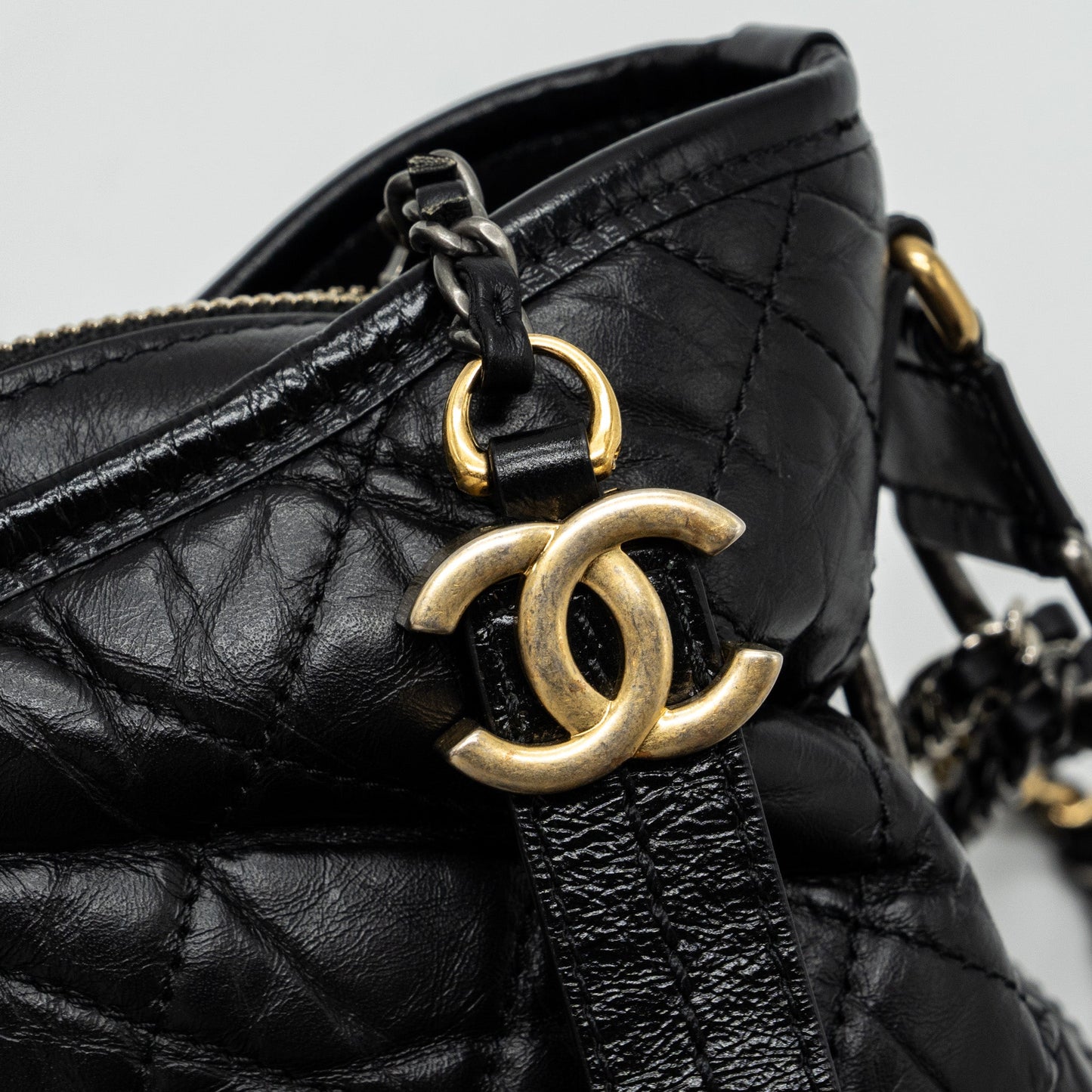 Chanel Maxi Gabrielle Hobo Bag Calfskin Black Multicolour Hardware